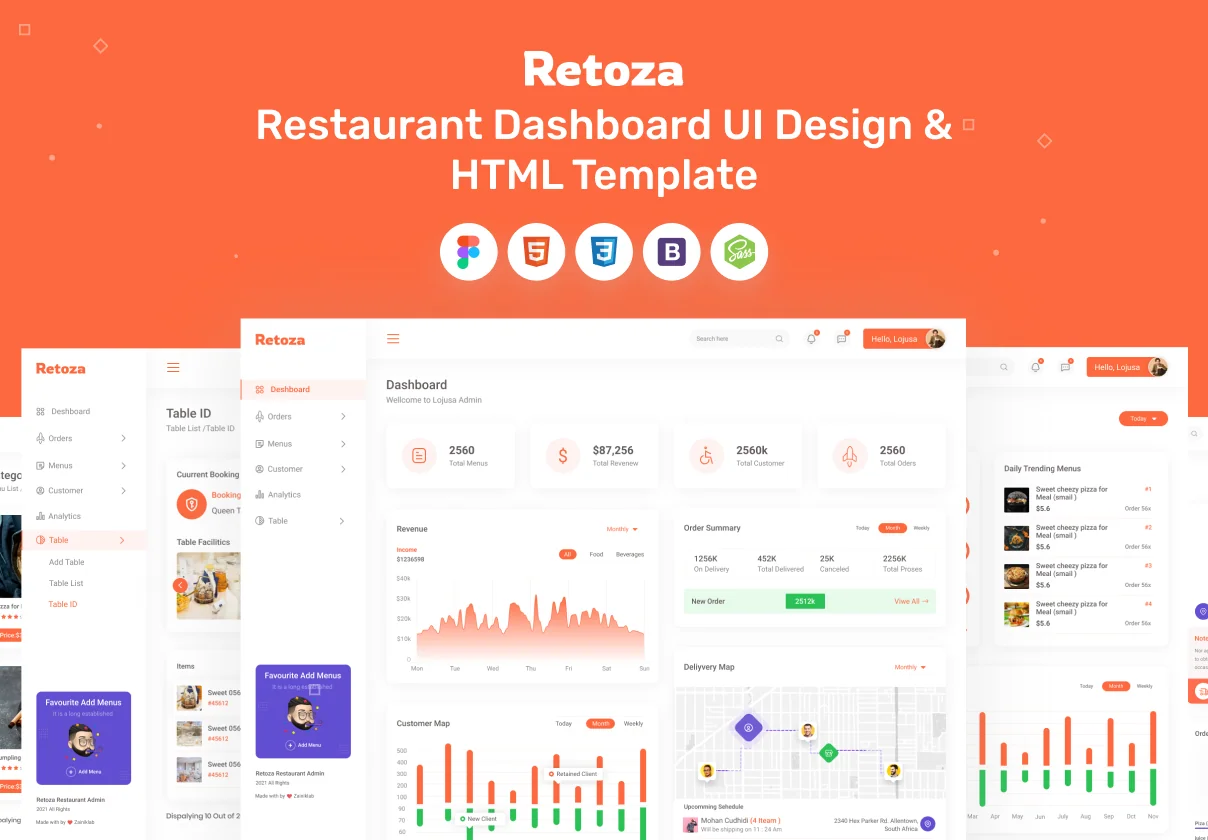 Retoza - Restaurant Dashboard (Design + Code)