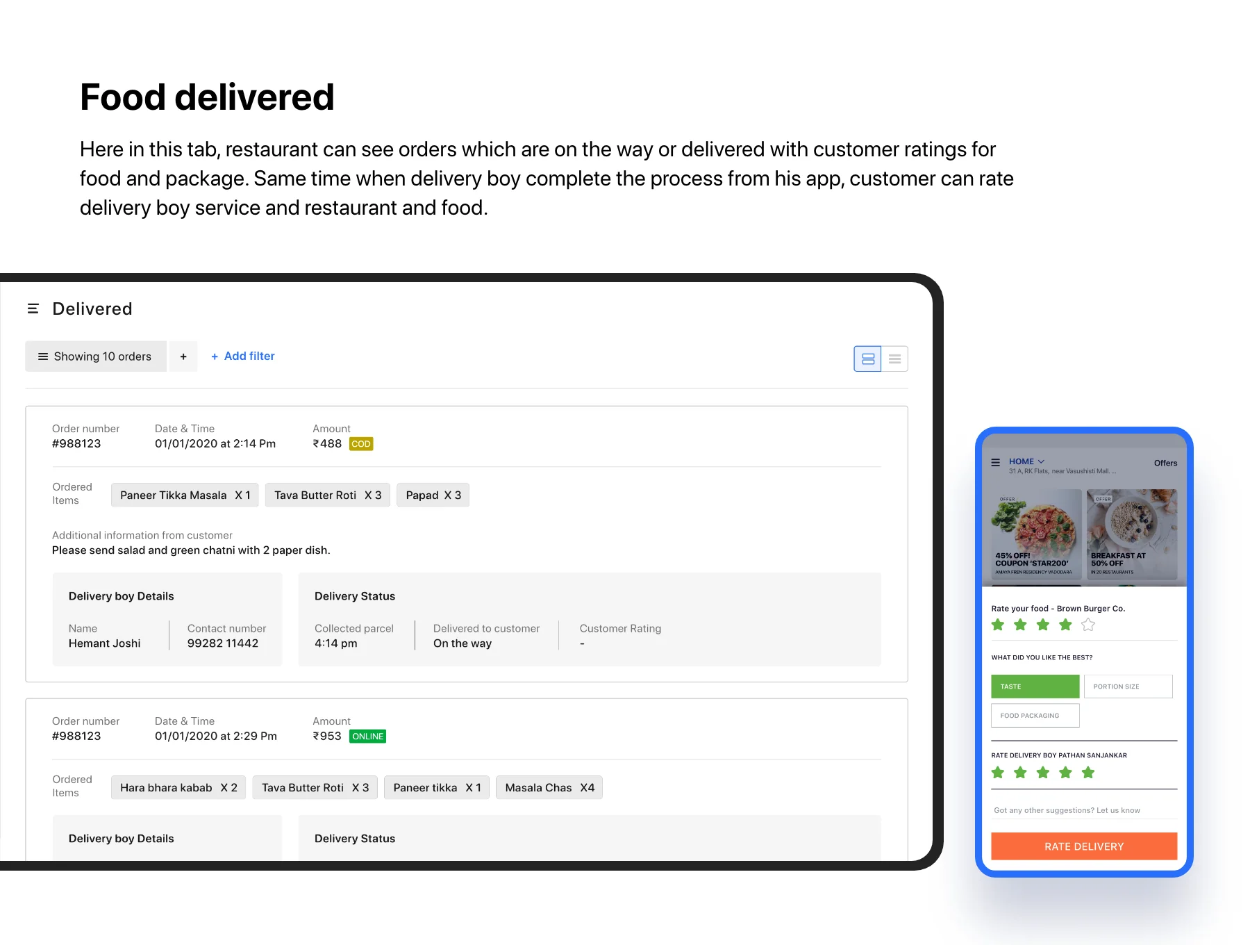 Food delivery restaurant dashboard 2