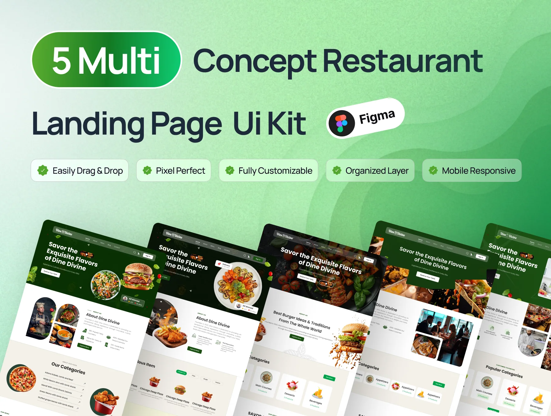 Restaurant Landing page bundle