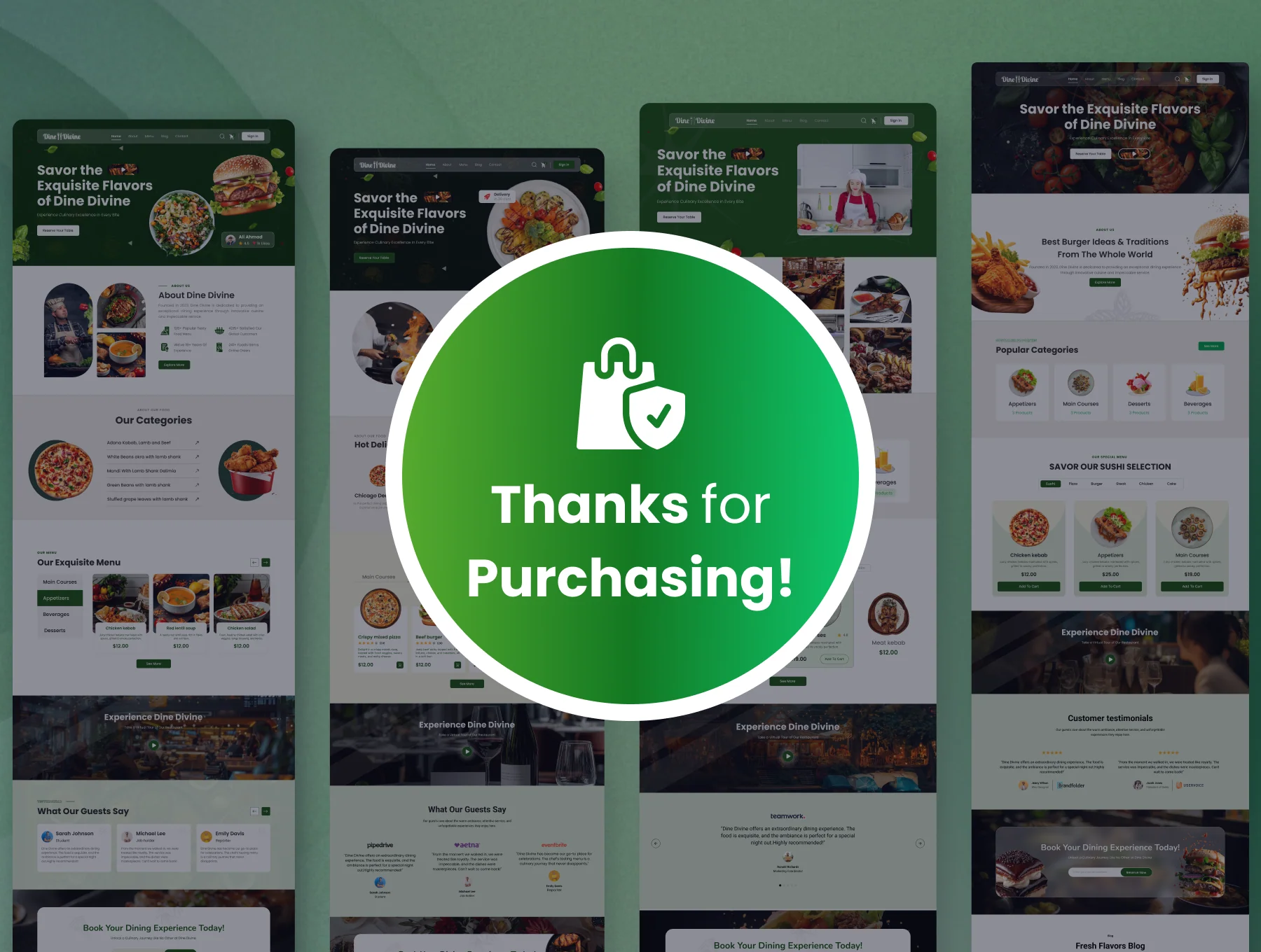 Restaurant Landing page bundle 5