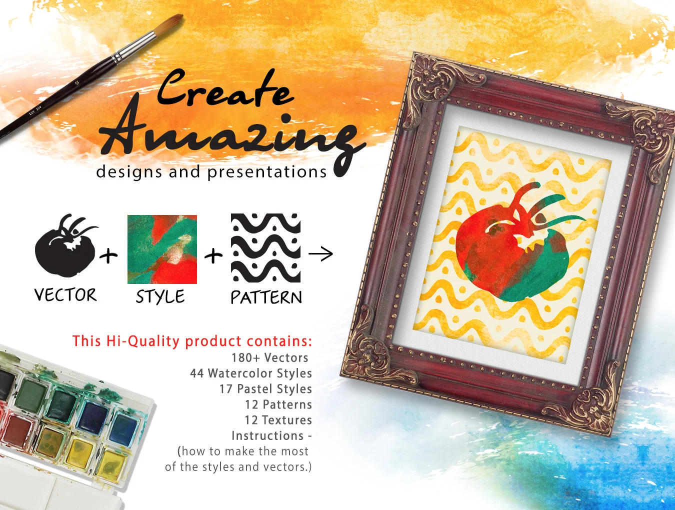 Restaurant Watercolor Kit