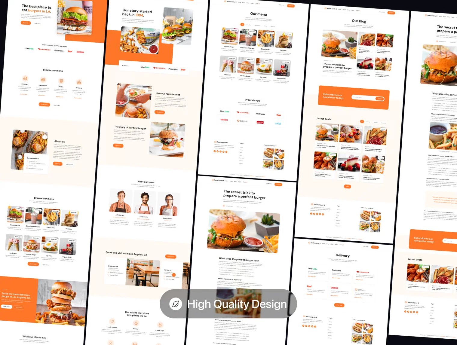Restaurante X – Fast Food Restaurant Website Template UI KIt 2