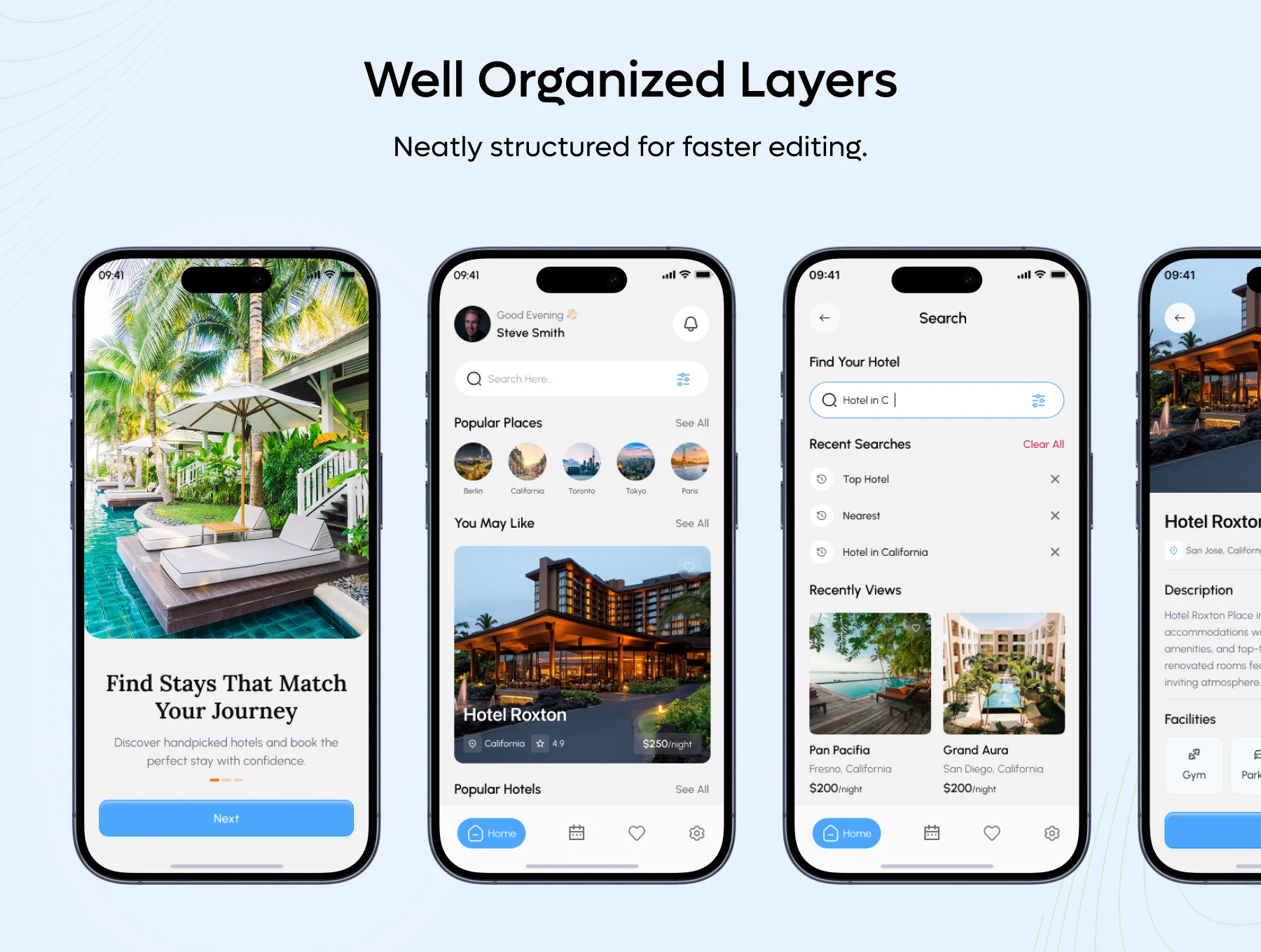 RestEase - Hotel Booking Mobile App UI Kit 4