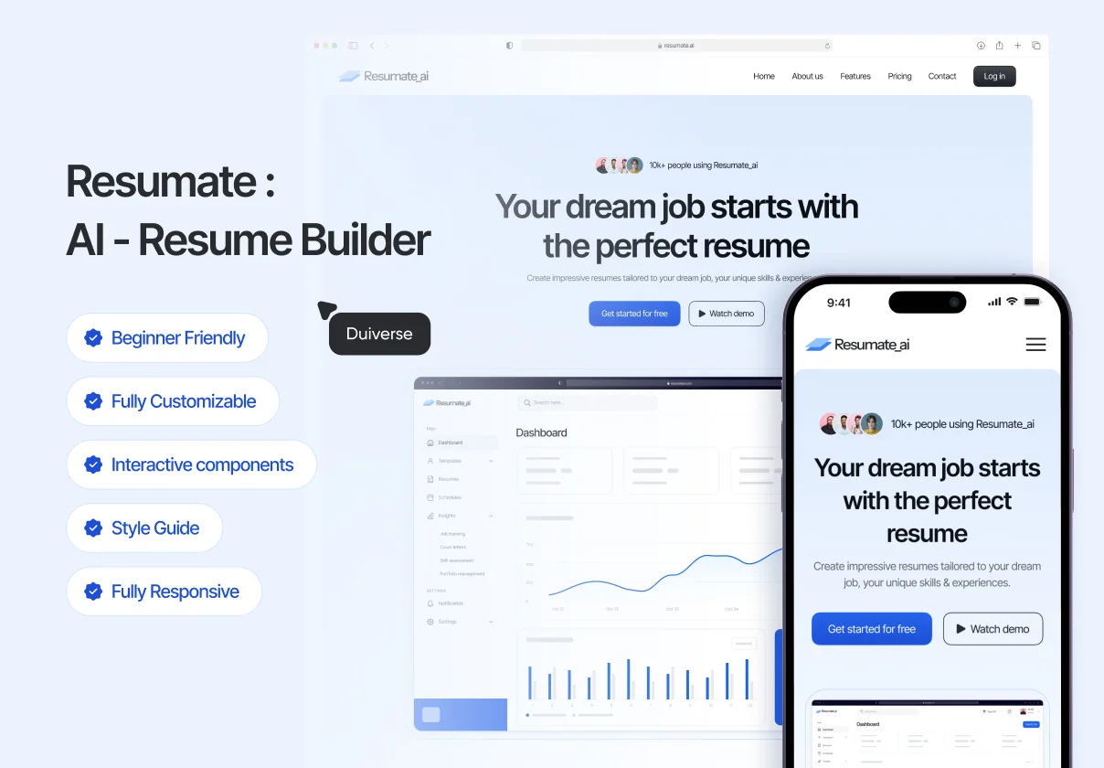 Resumate AI resume builder - Ui Kit