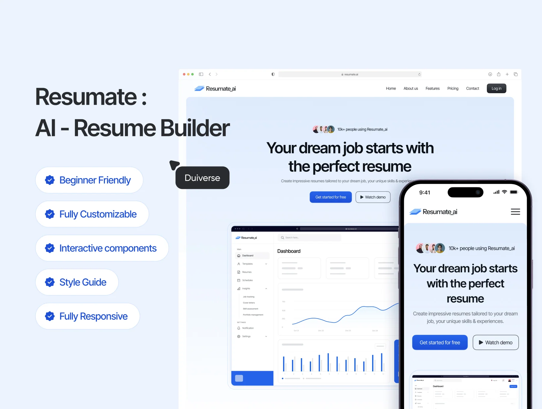 Resumate AI resume builder - Ui Kit