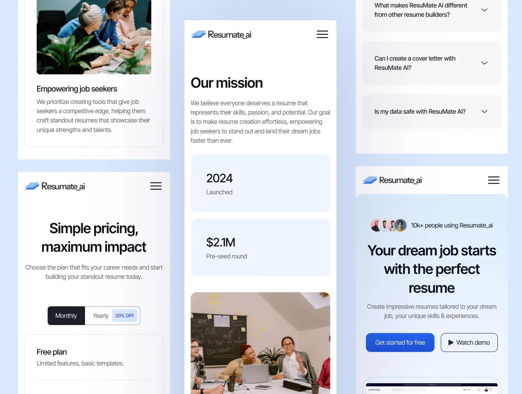 Resumate AI resume builder - Ui Kit 7