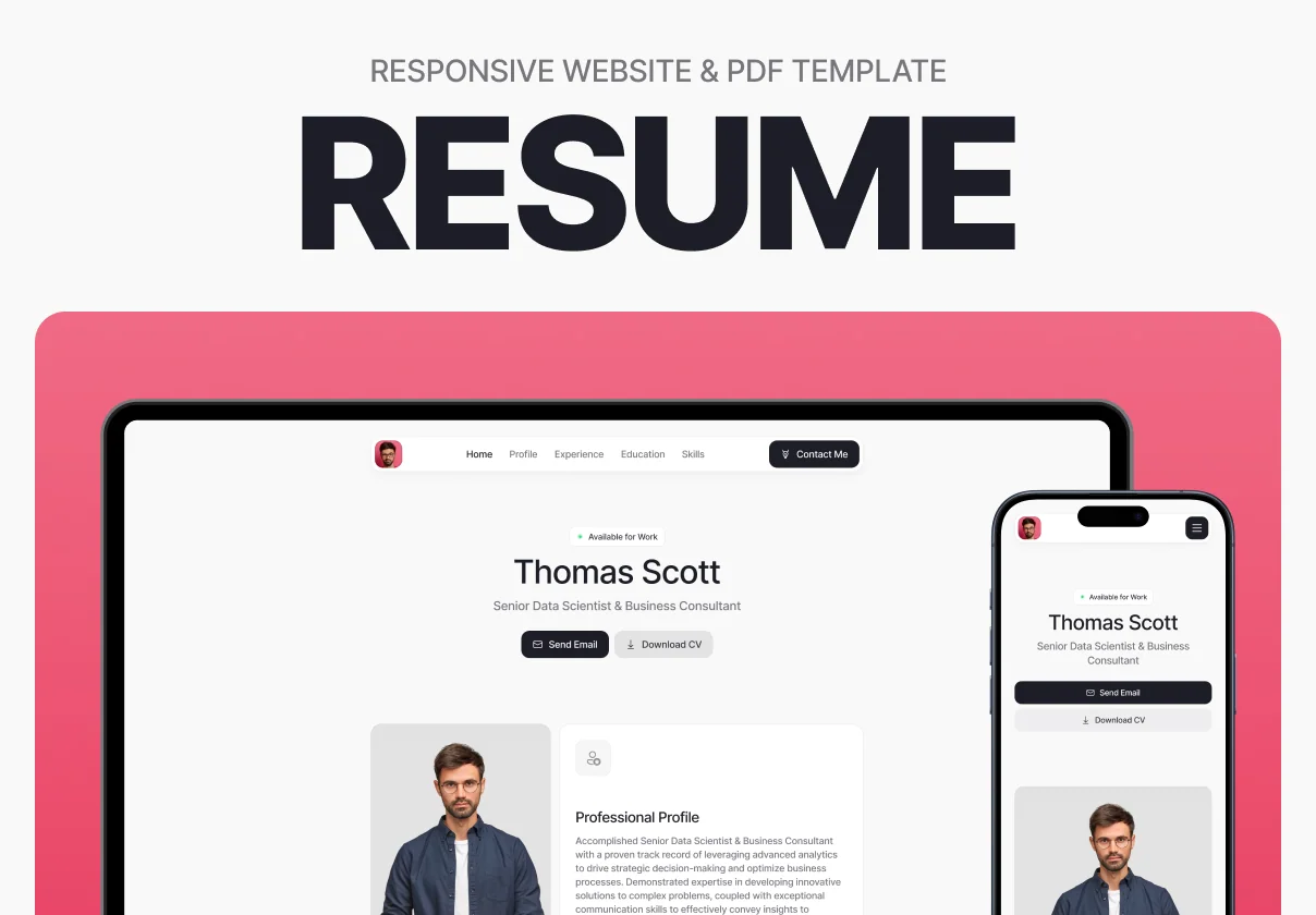 Resume Website & PDF Template — Thomas Scott