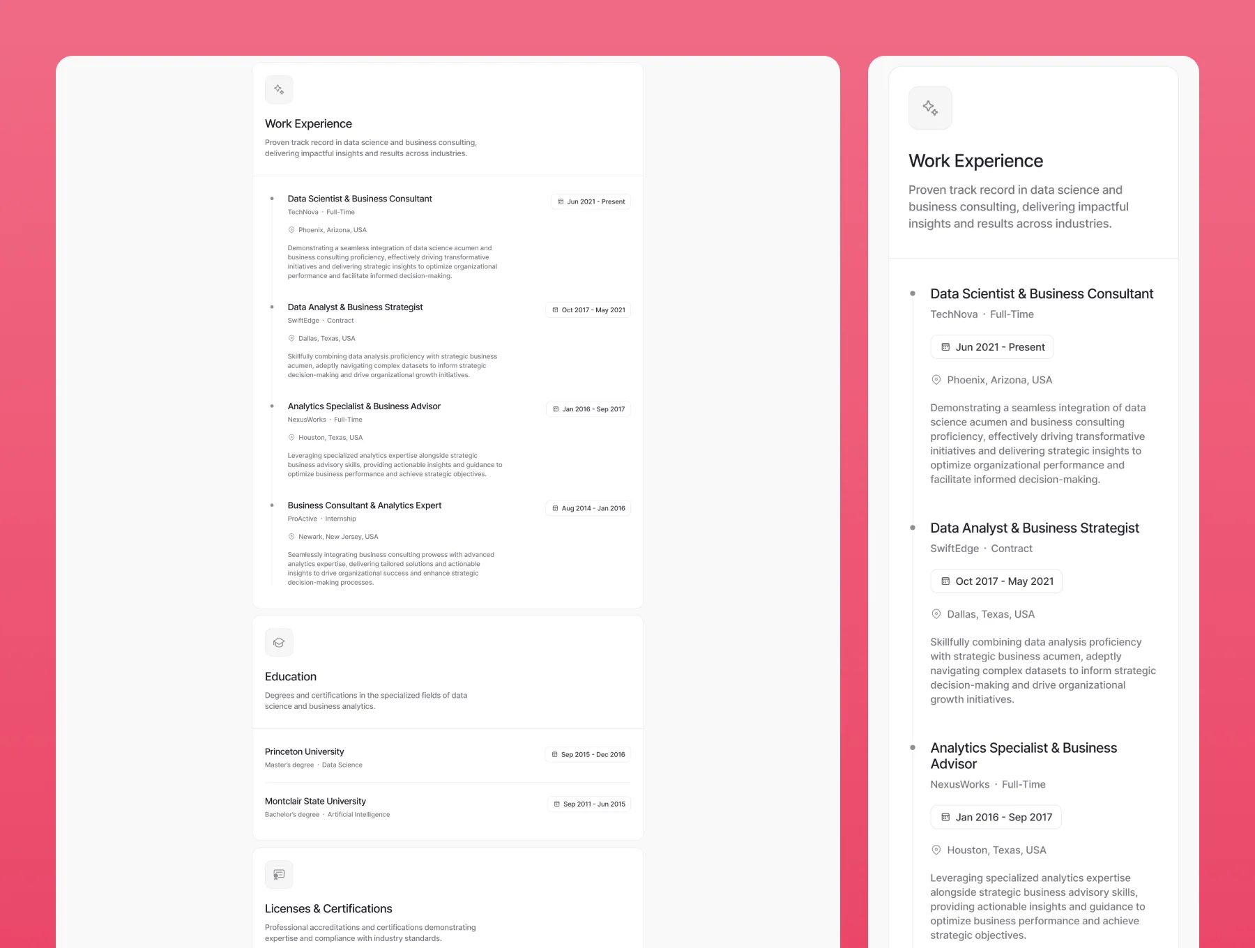 Resume Website & PDF Template — Thomas Scott 4