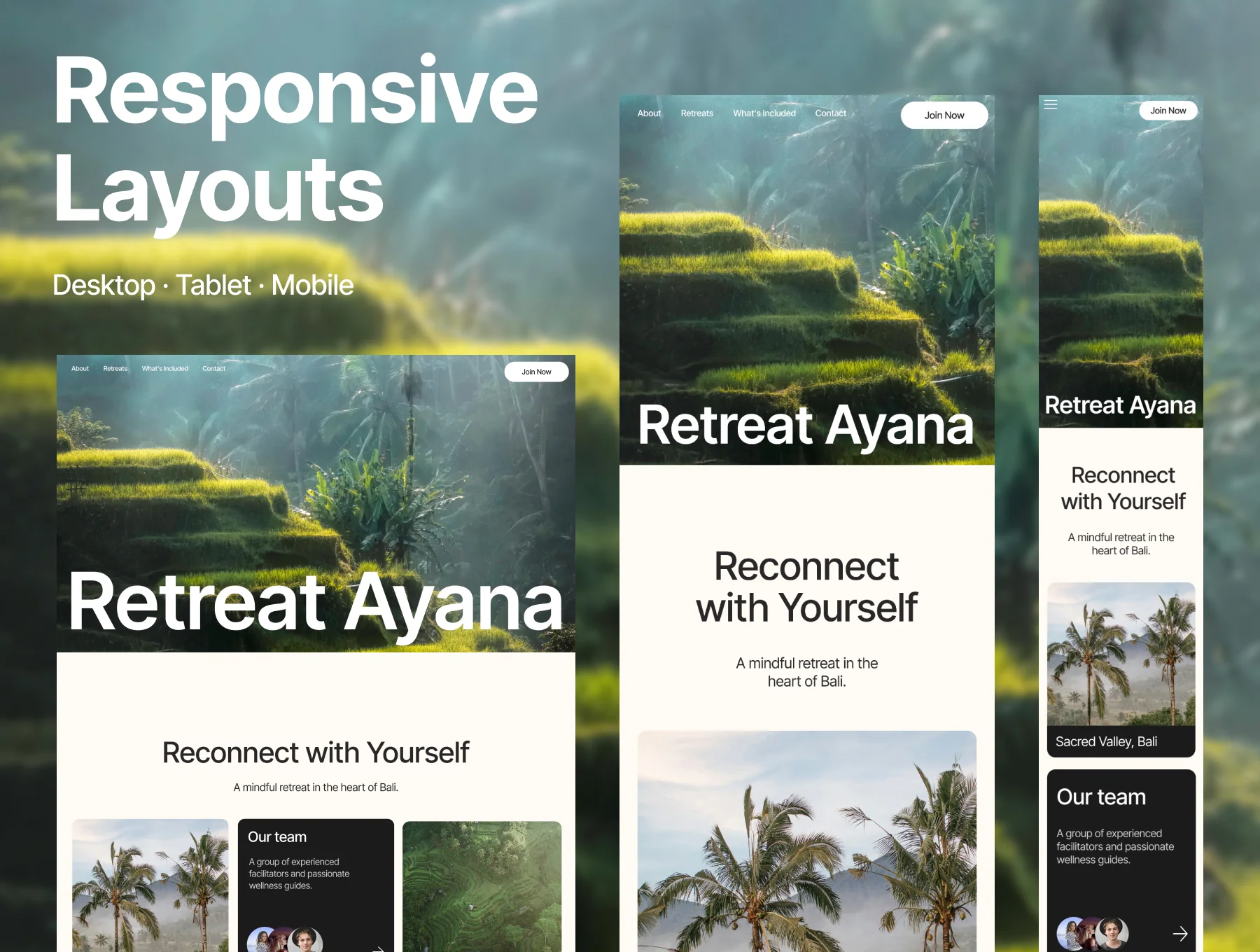 Retreat Ayana – Web UI Kit 3