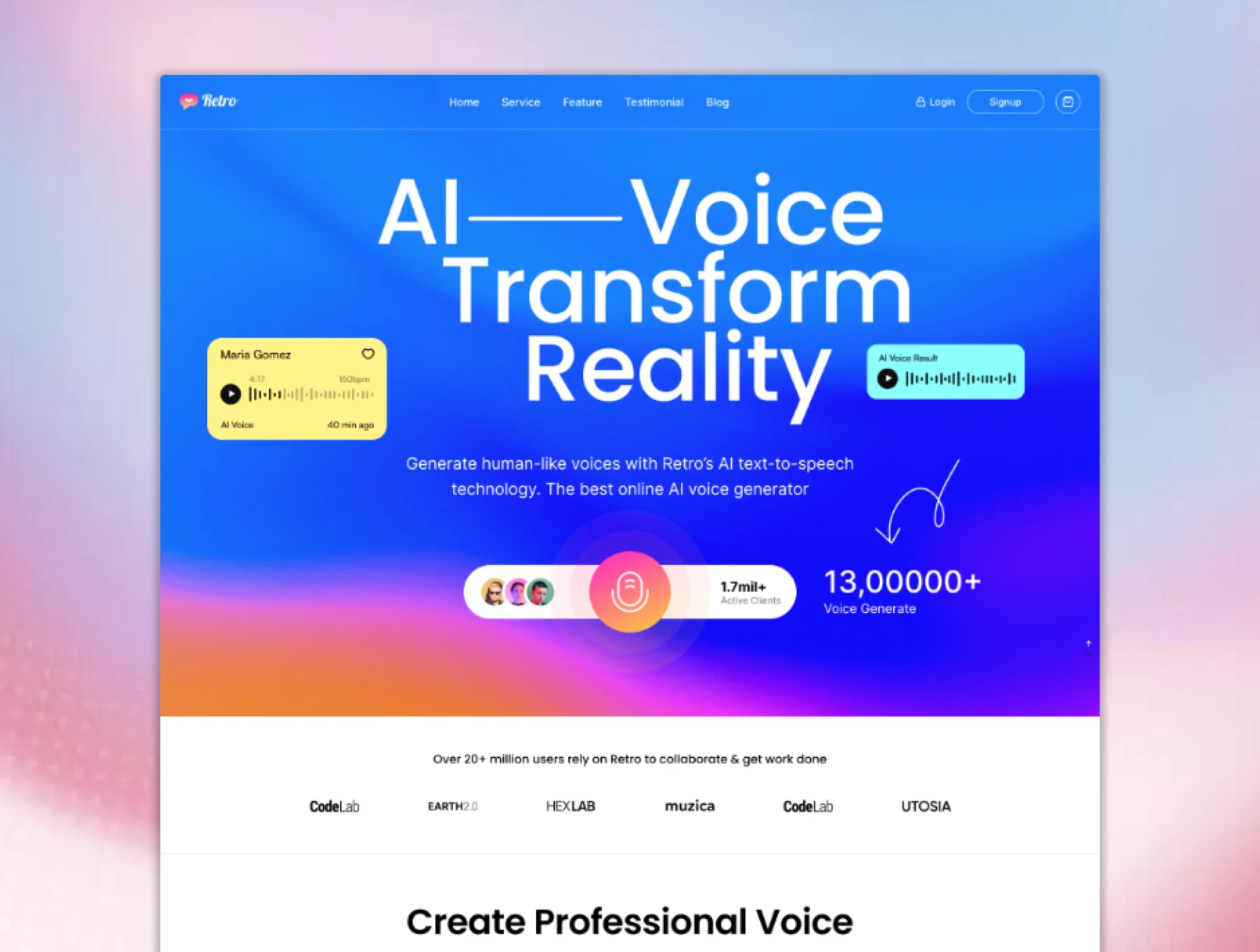 Retro — AI Text to Speech Figma UI Kit 4