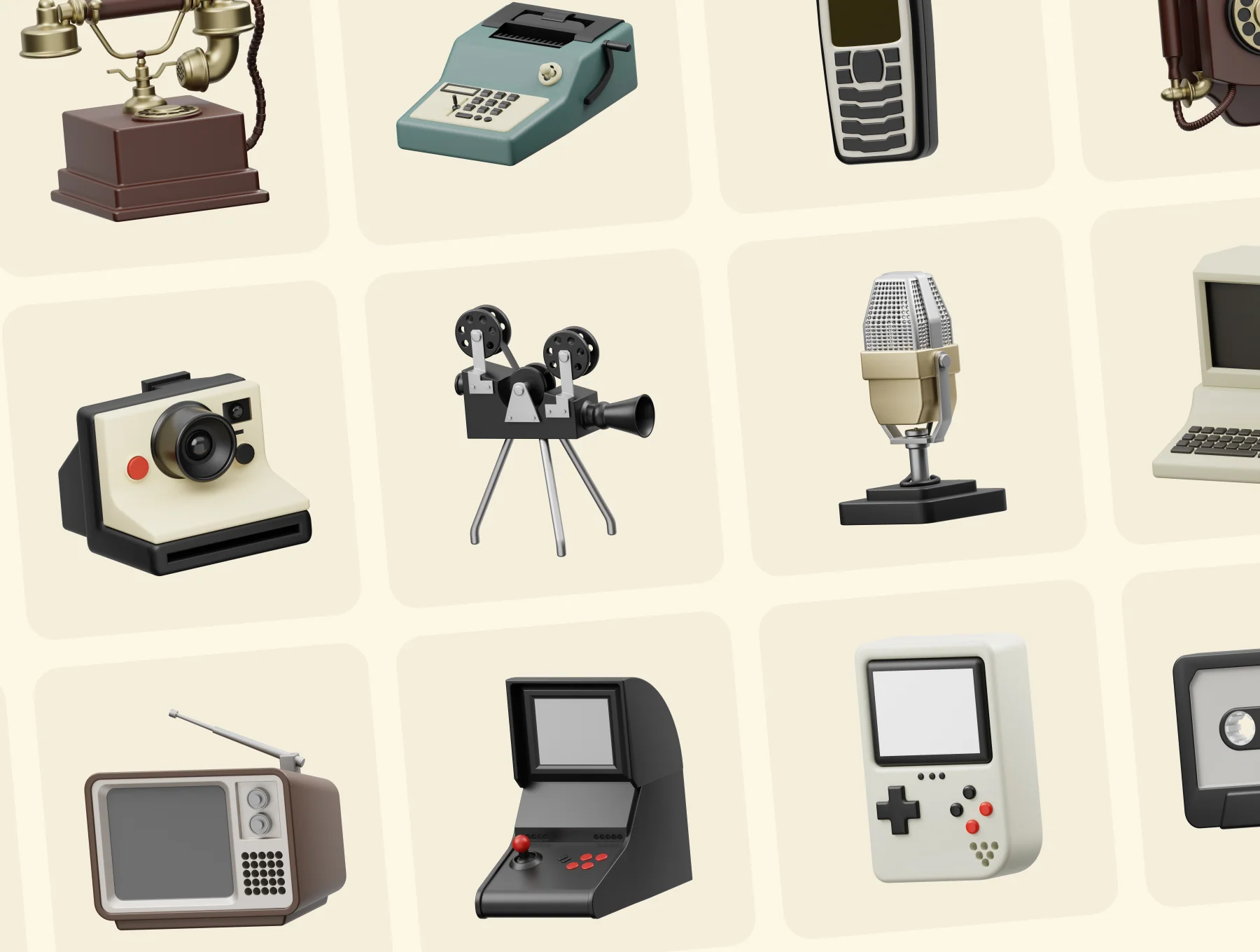 Retro Electronics 3D Icon 6