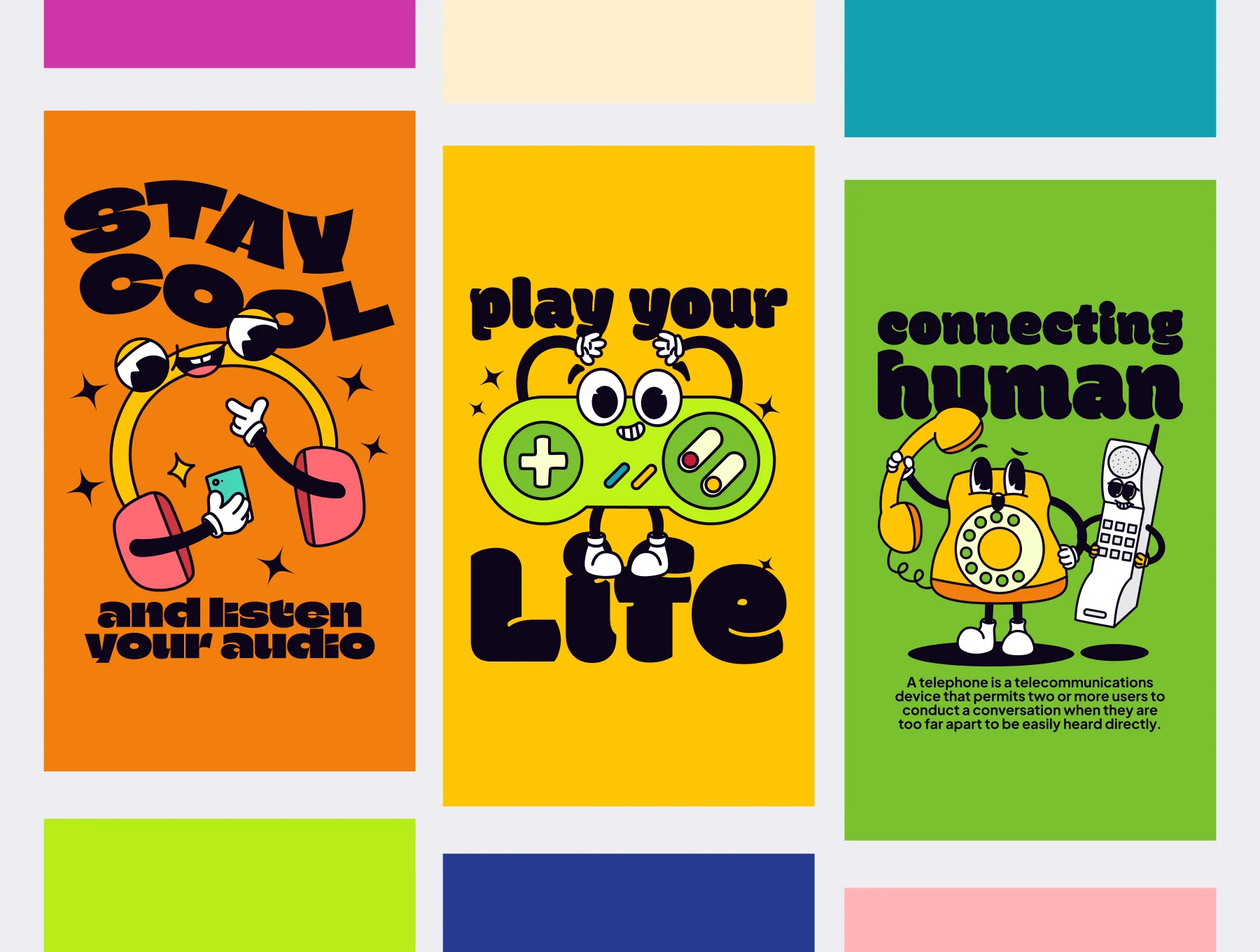 Retro Gadget Cartoons Illustrations 4