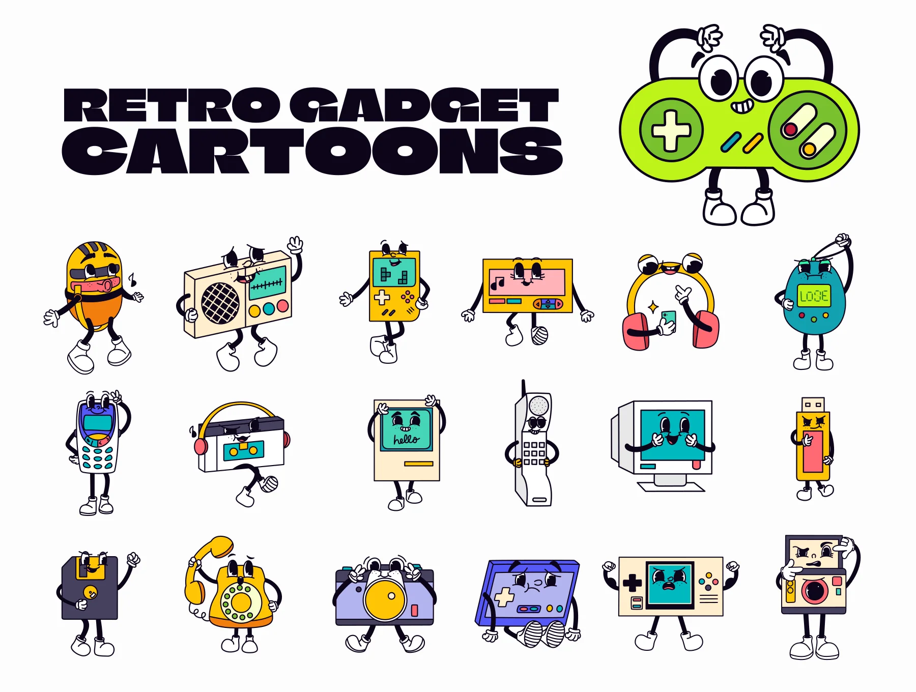Retro Gadget Cartoons Illustrations 8