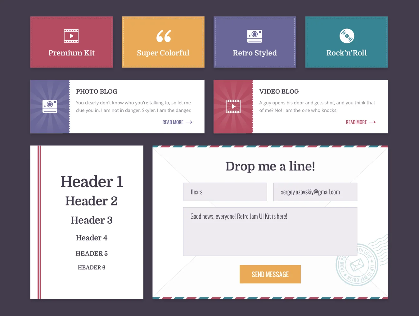 Retro Jam UI Kit 5