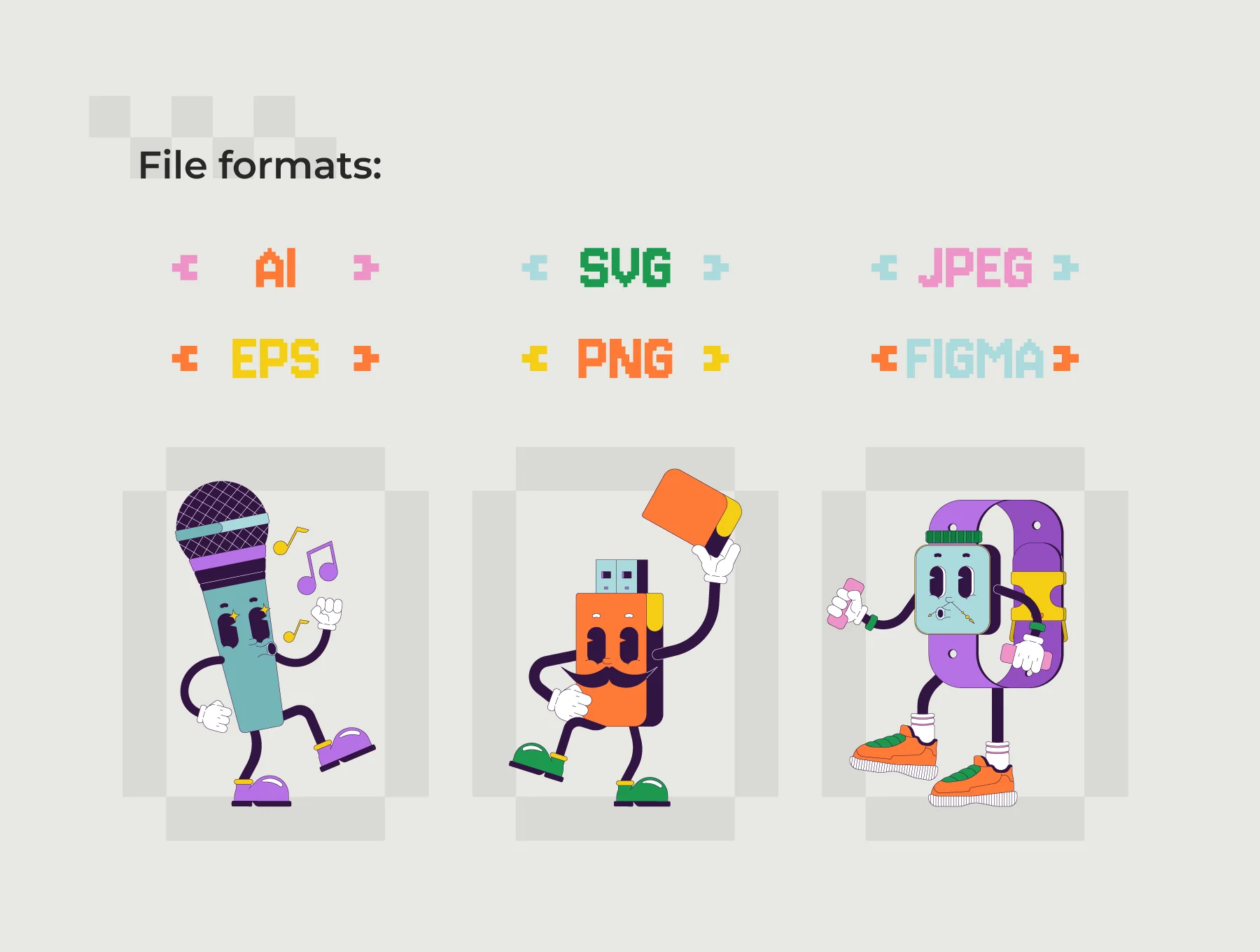 Retro Tech Cartoon Characters Pack 2