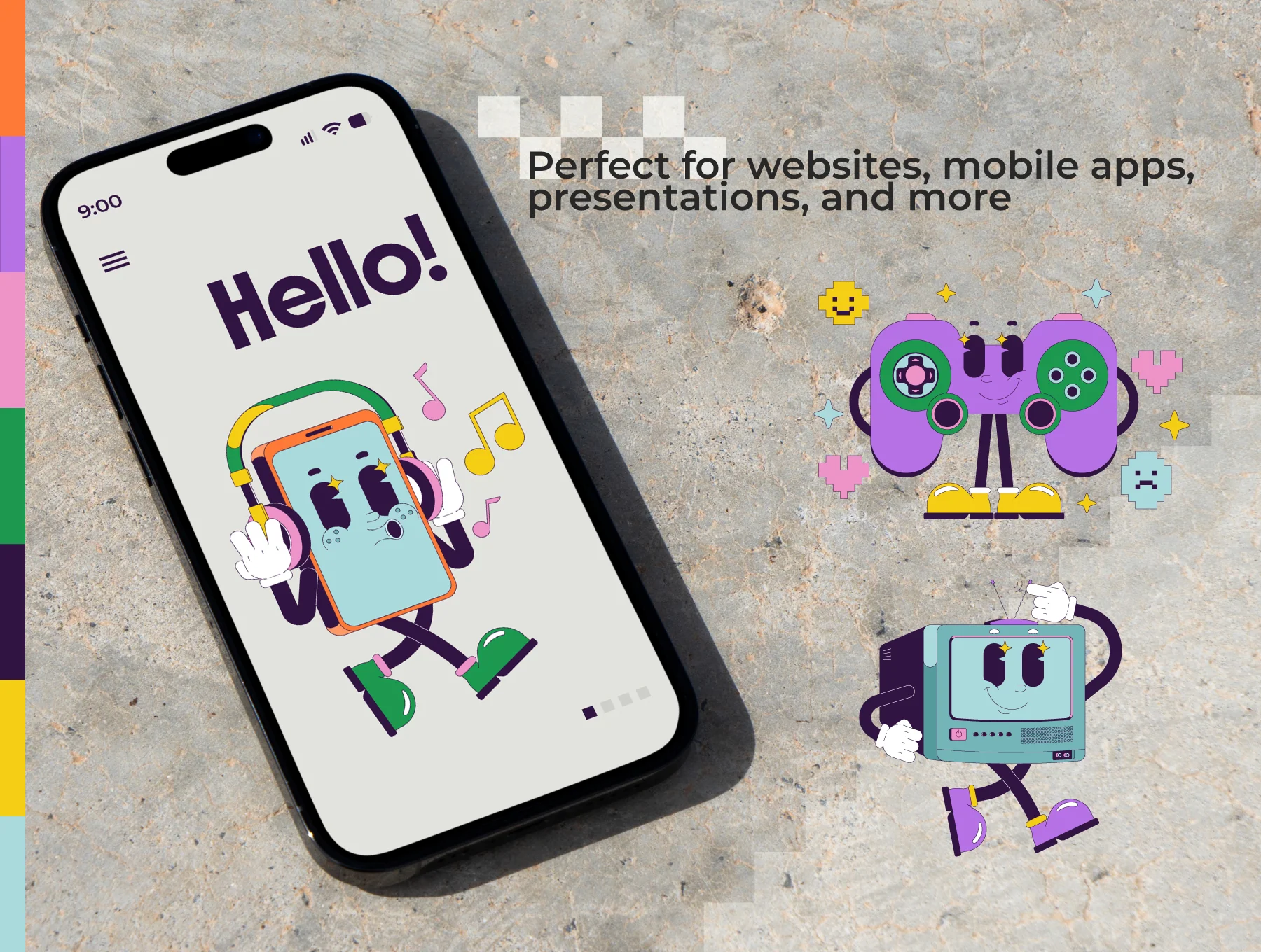 Retro Tech Cartoon Characters Pack 4