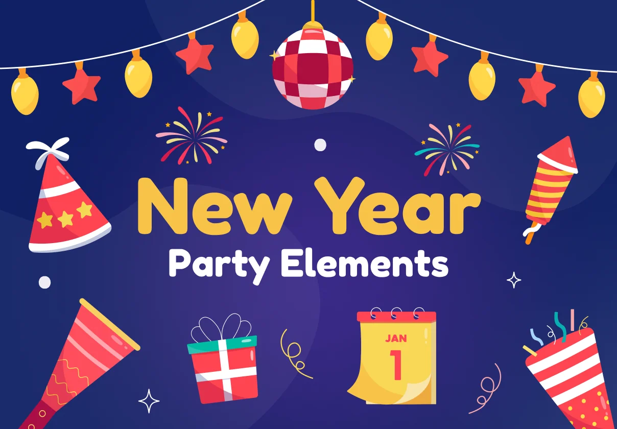 Revelry - New Year Party Elements Illustration Set
