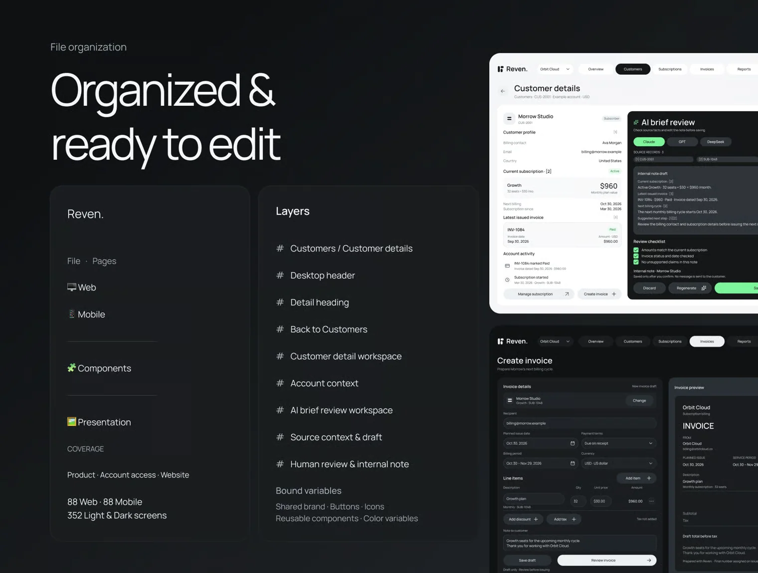 Reven — AI Subscription & Revenue UI Kit 3