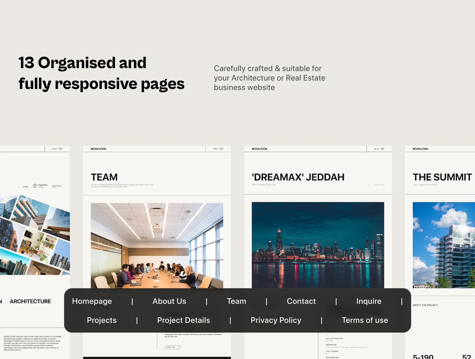 Revolution | Architecture or Real estate website template 3