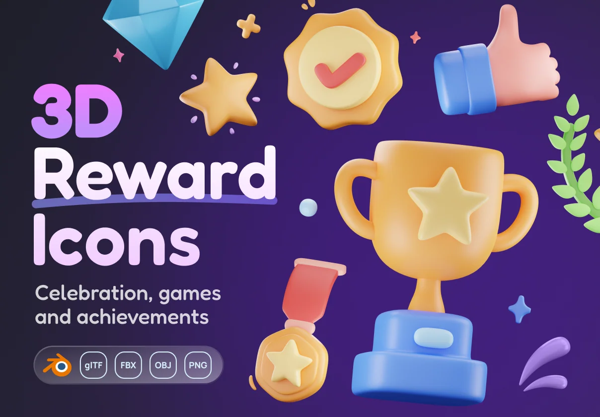 Awardly - Reward & Achievement 3D Icon Set