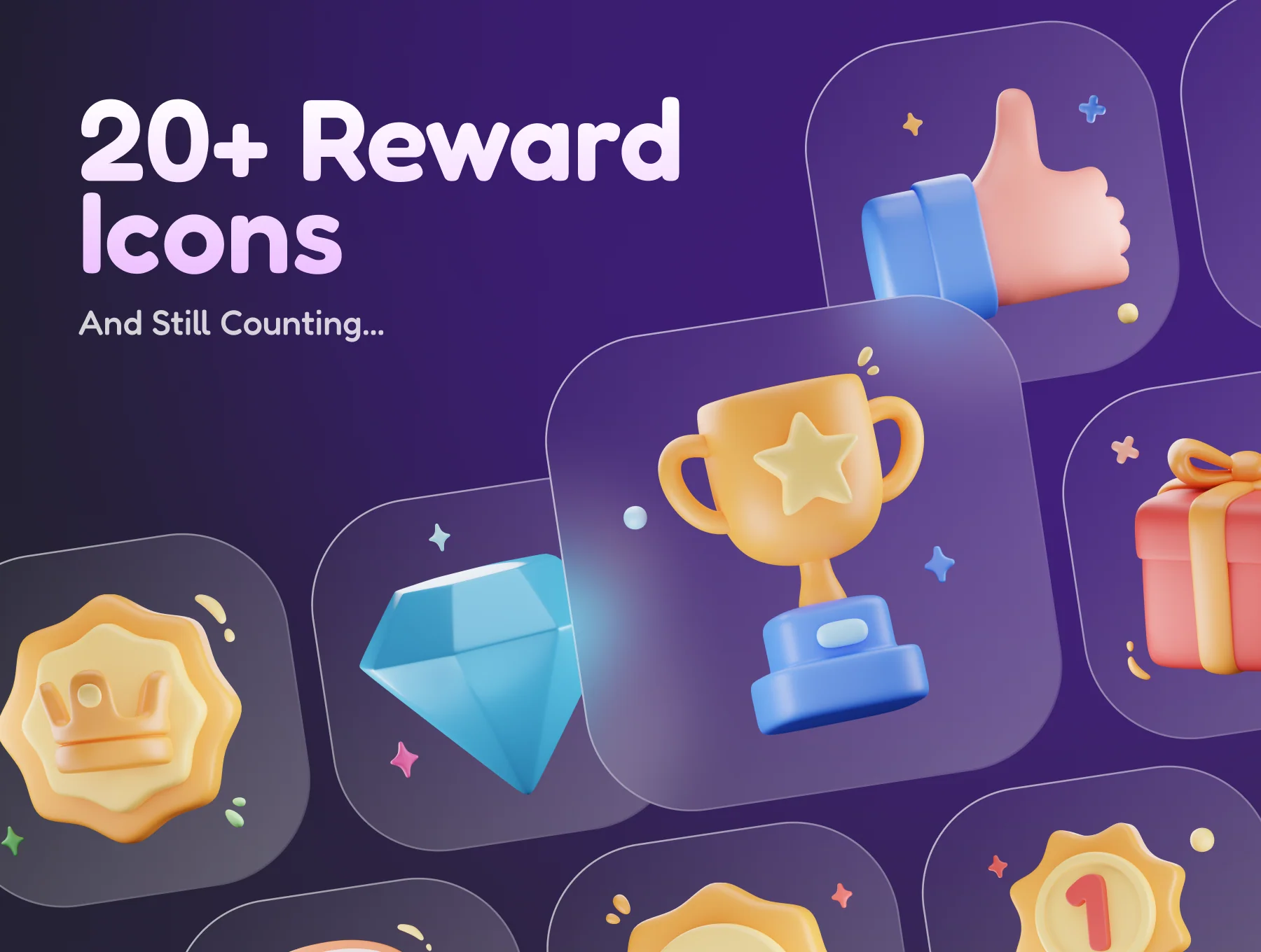 Awardly - Reward & Achievement 3D Icon Set 7