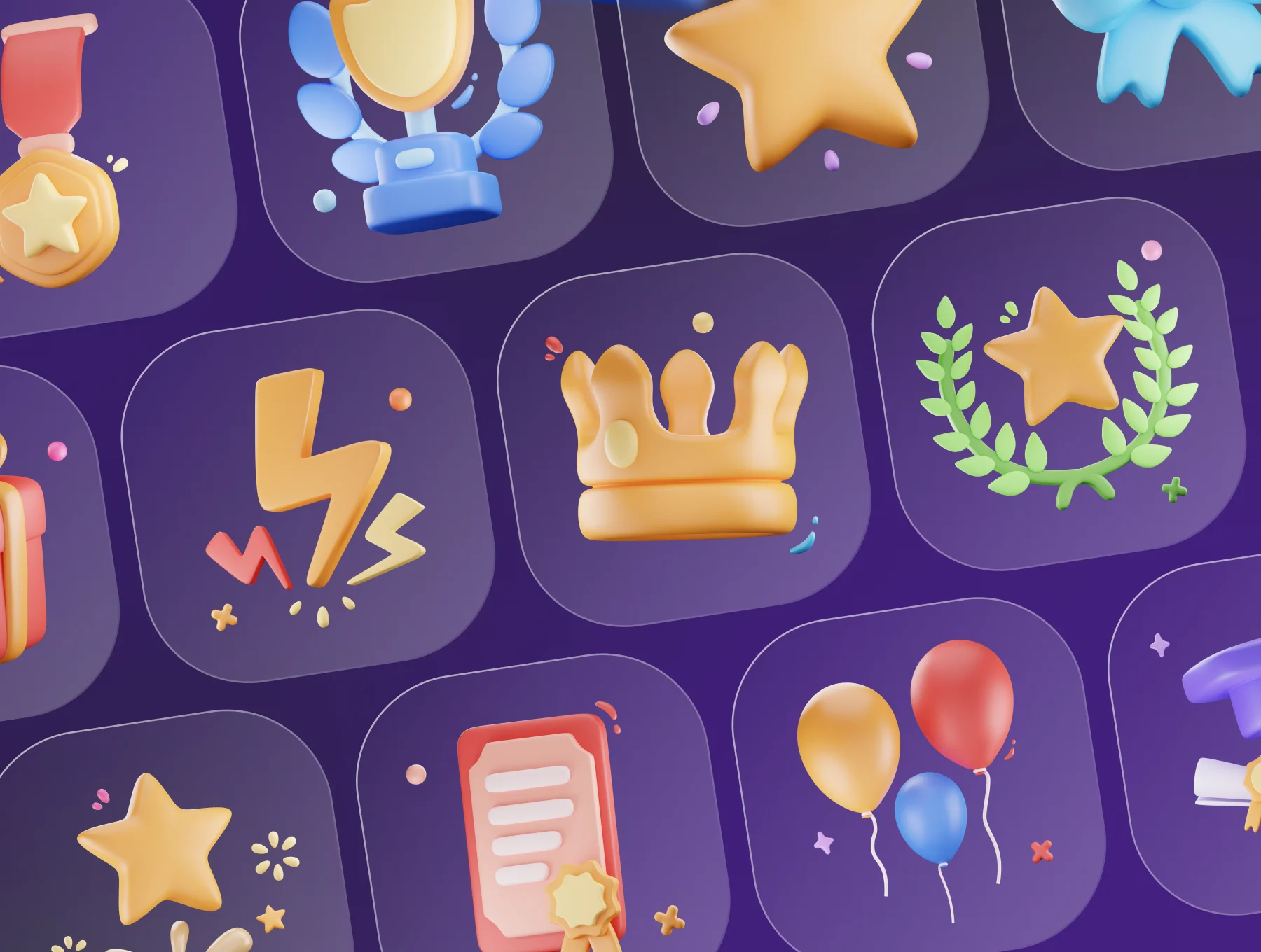 Awardly - Reward & Achievement 3D Icon Set 8