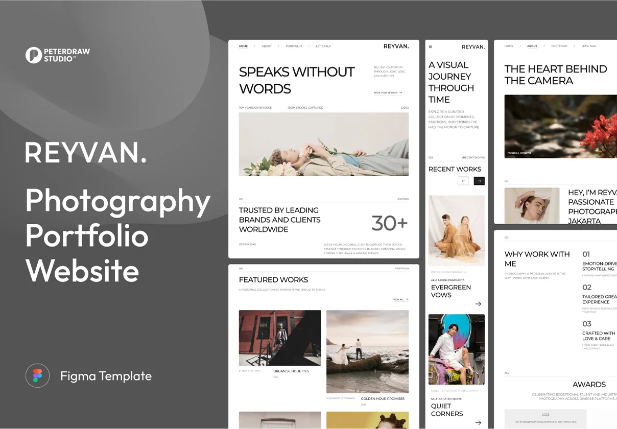 Reyvan - Photography Website UI Figma Template