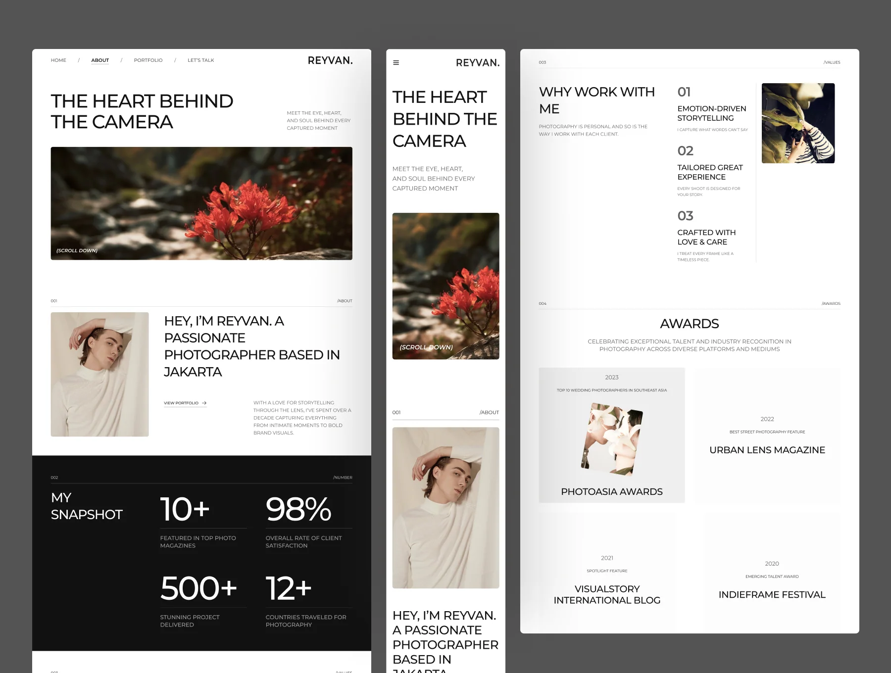 Reyvan - Photography Website UI Figma Template 2