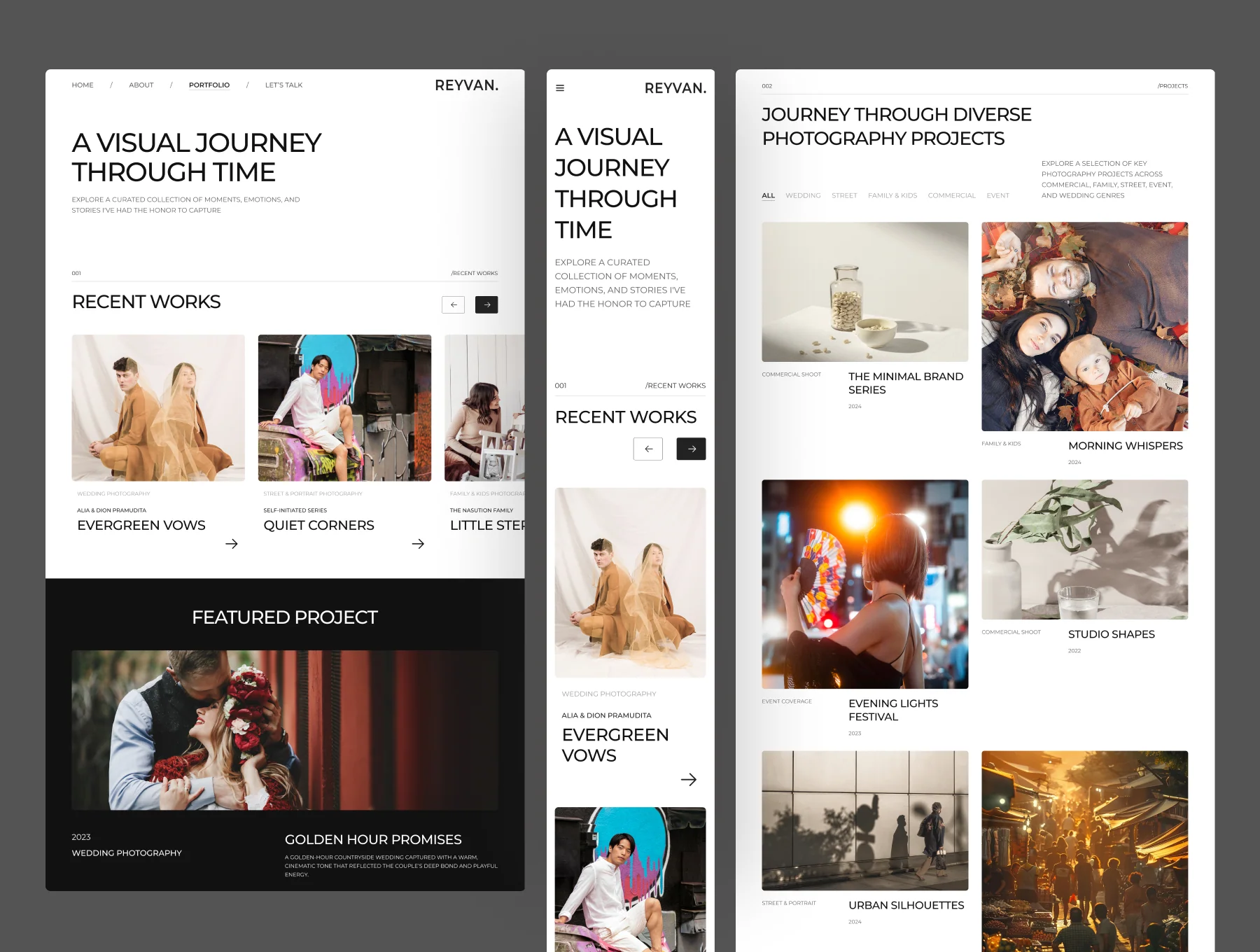 Reyvan - Photography Website UI Figma Template 3
