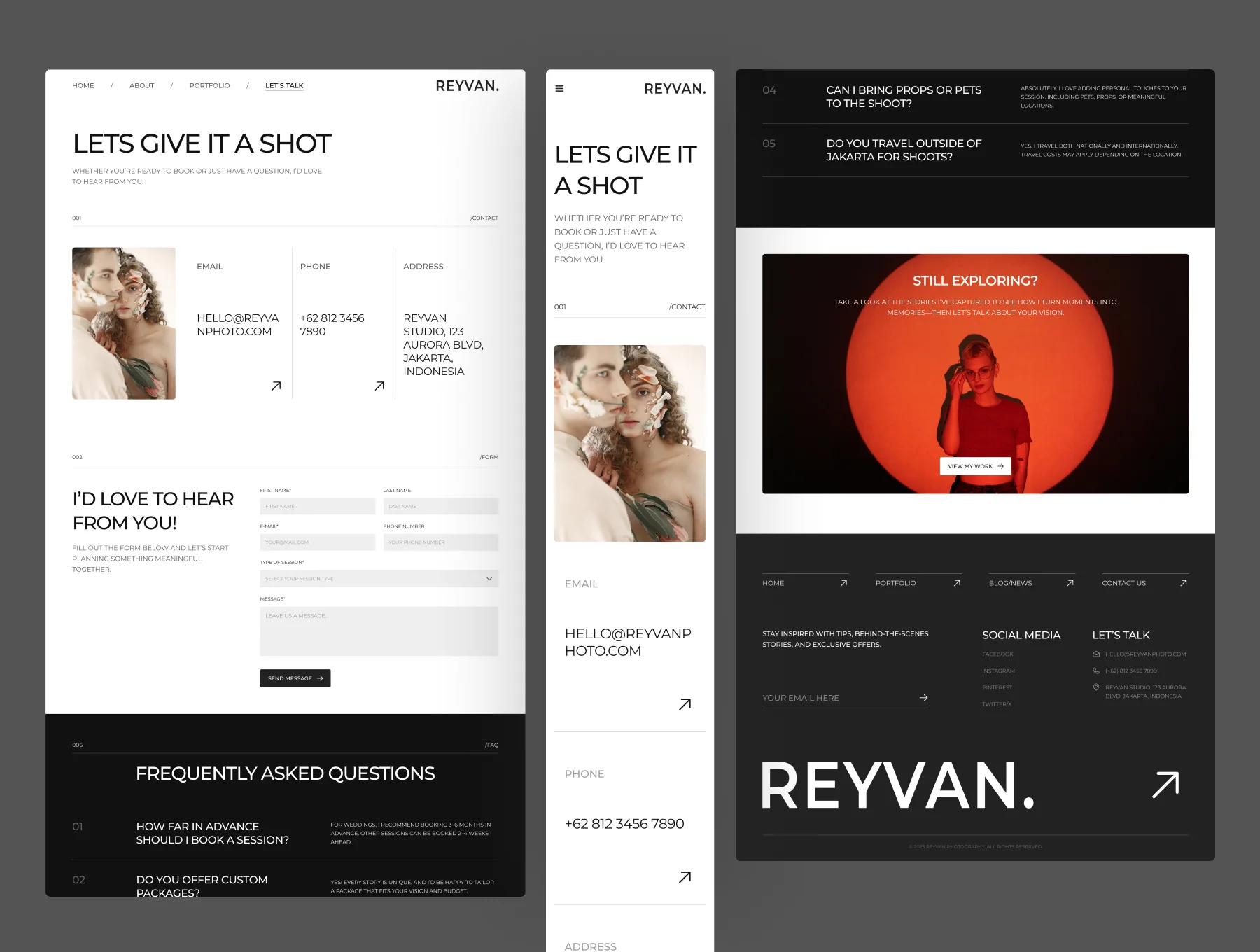 Reyvan - Photography Website UI Figma Template 5