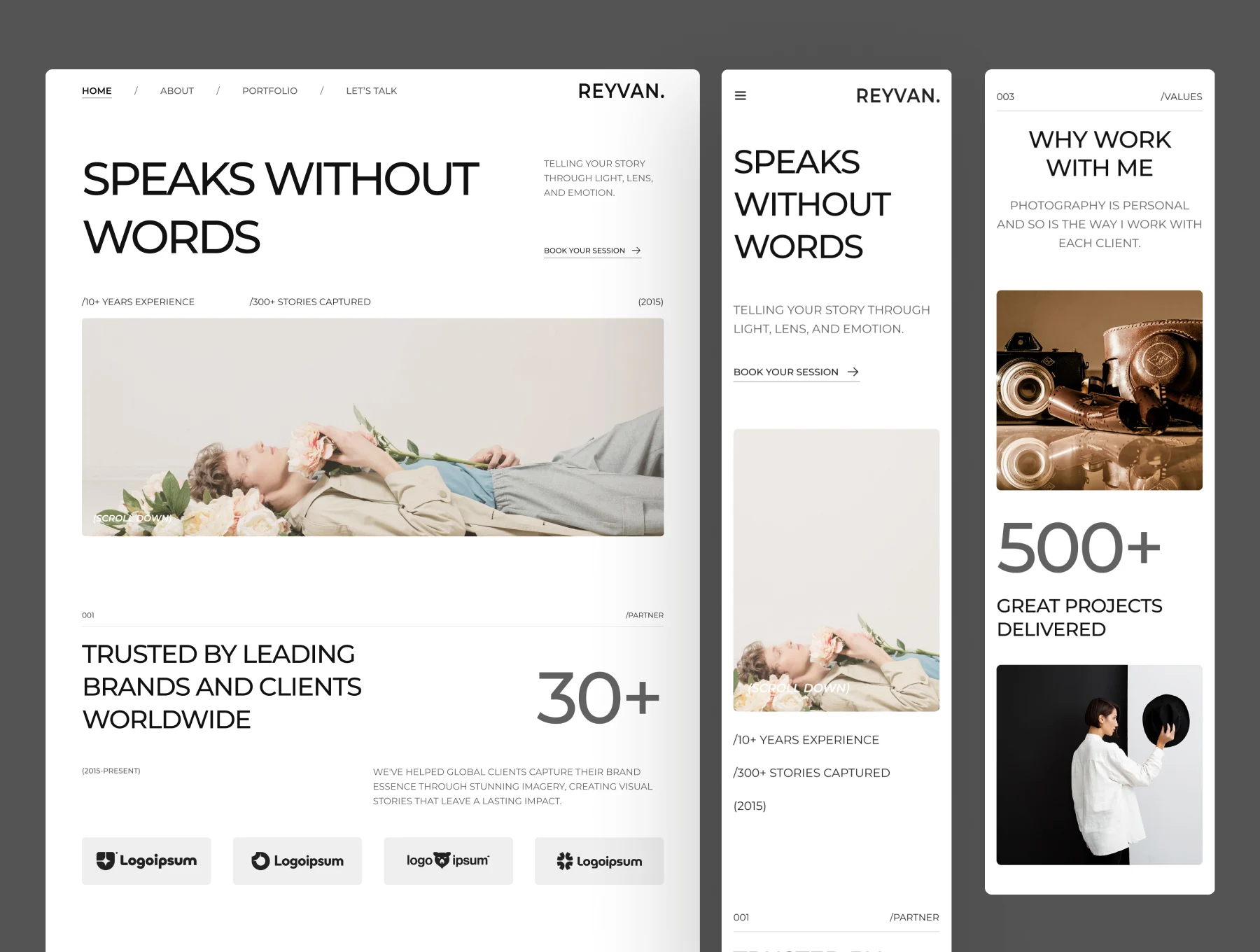 Reyvan - Photography Website UI Figma Template 6