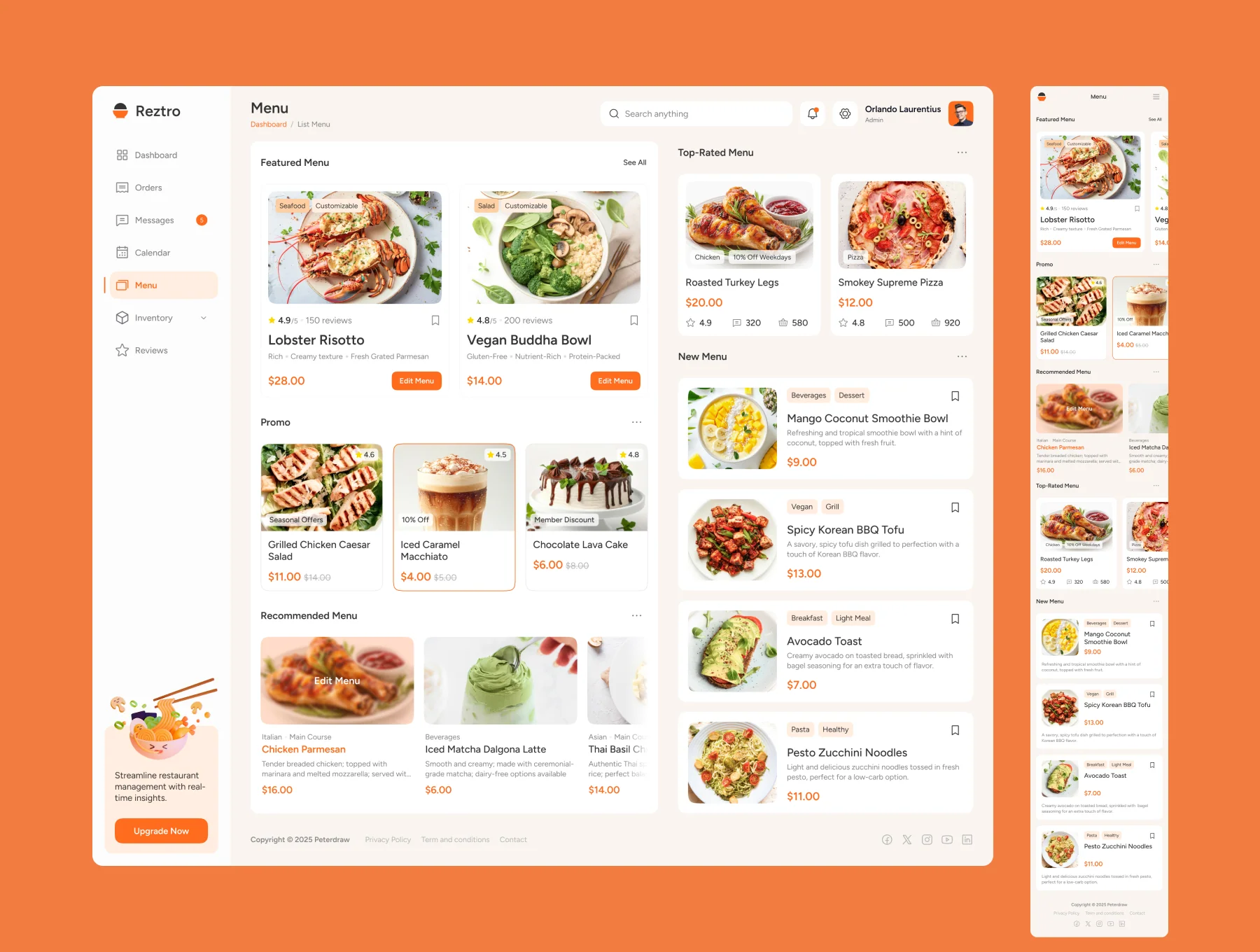 Reztro - Restaurant Dashboard 3