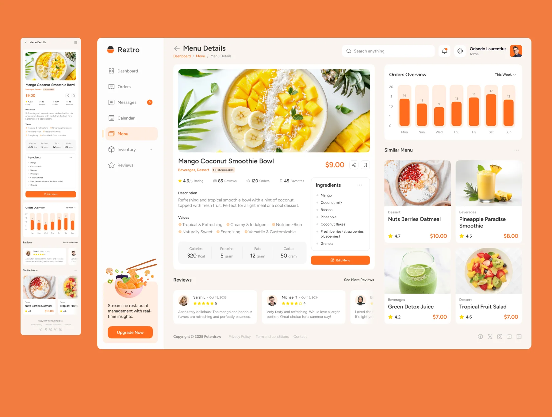 Reztro - Restaurant Dashboard 4