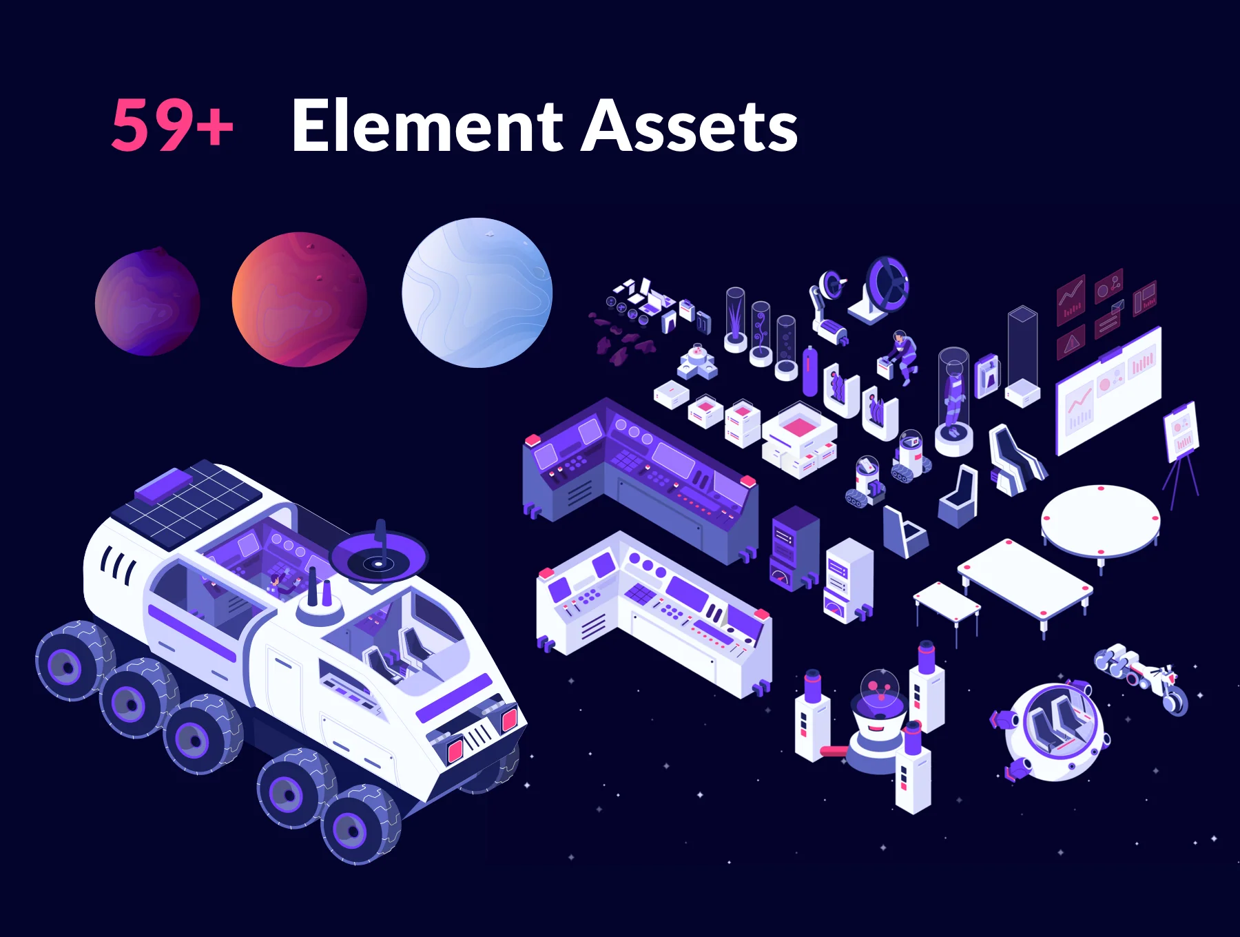 Rezza - Isometric Space illustration set 4