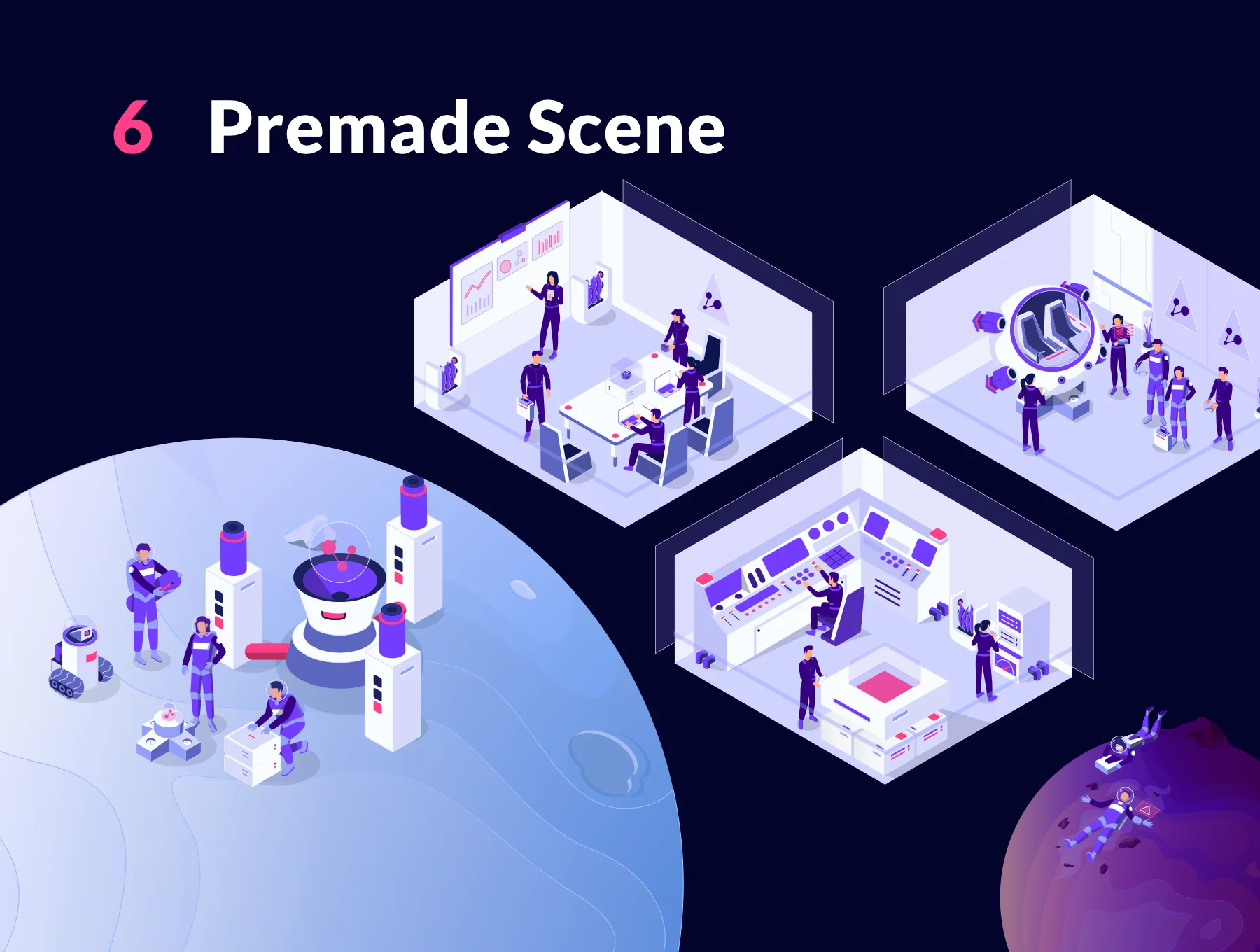 Rezza - Isometric Space illustration set 5