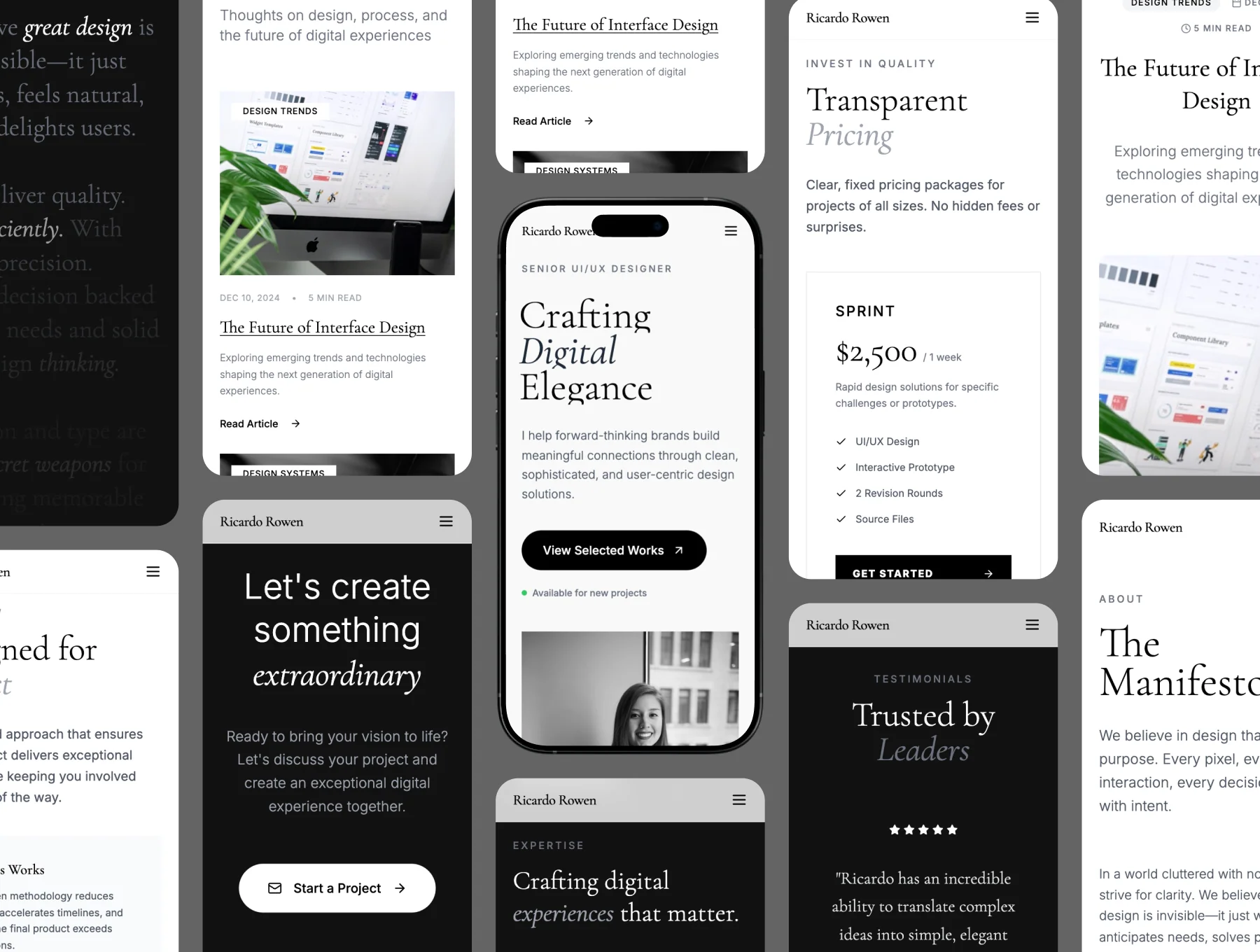 Ricardo Rowen - Professional Portfolio Website Templates 3