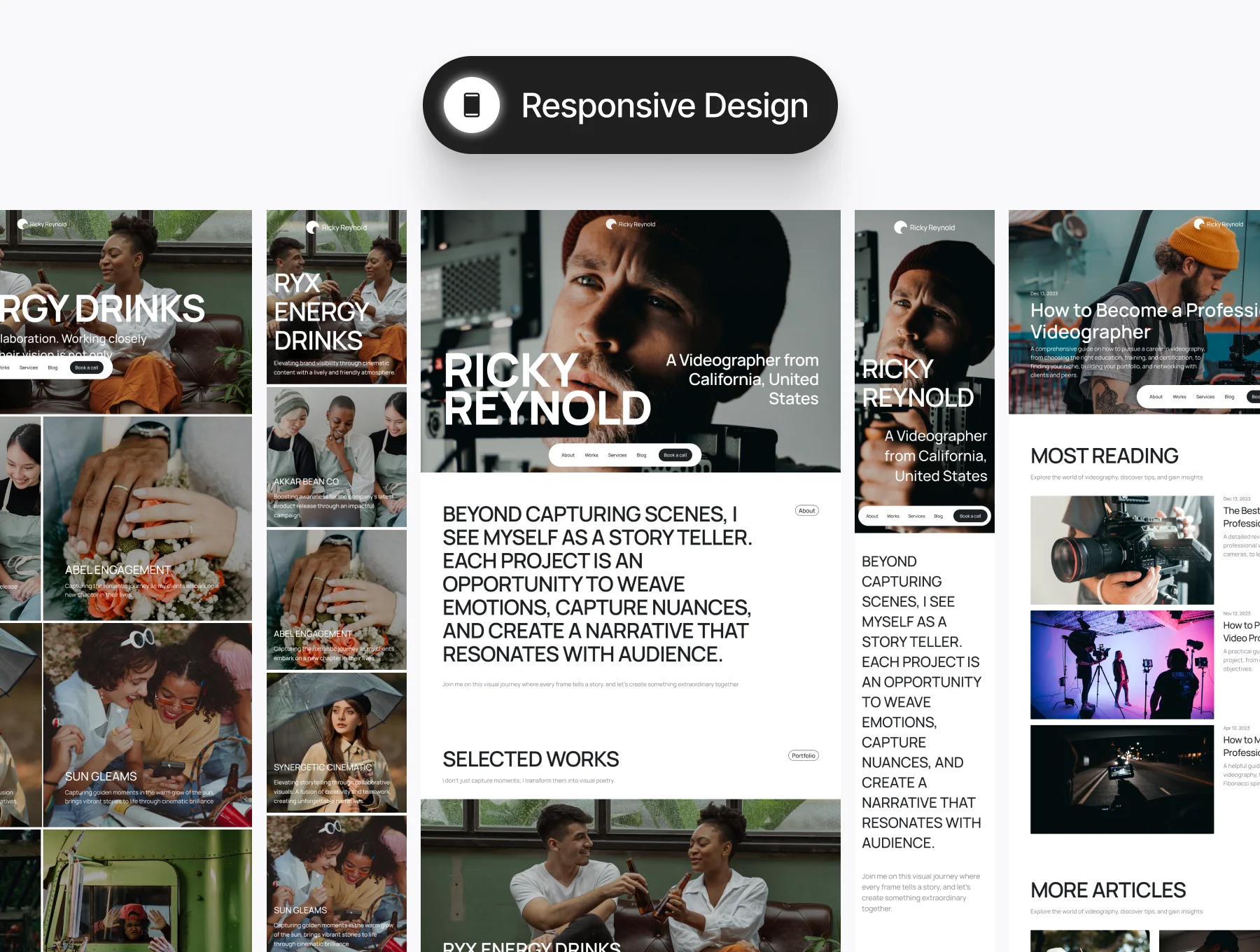 Ricky Reynold - Videographer Portfolio Website Template 3