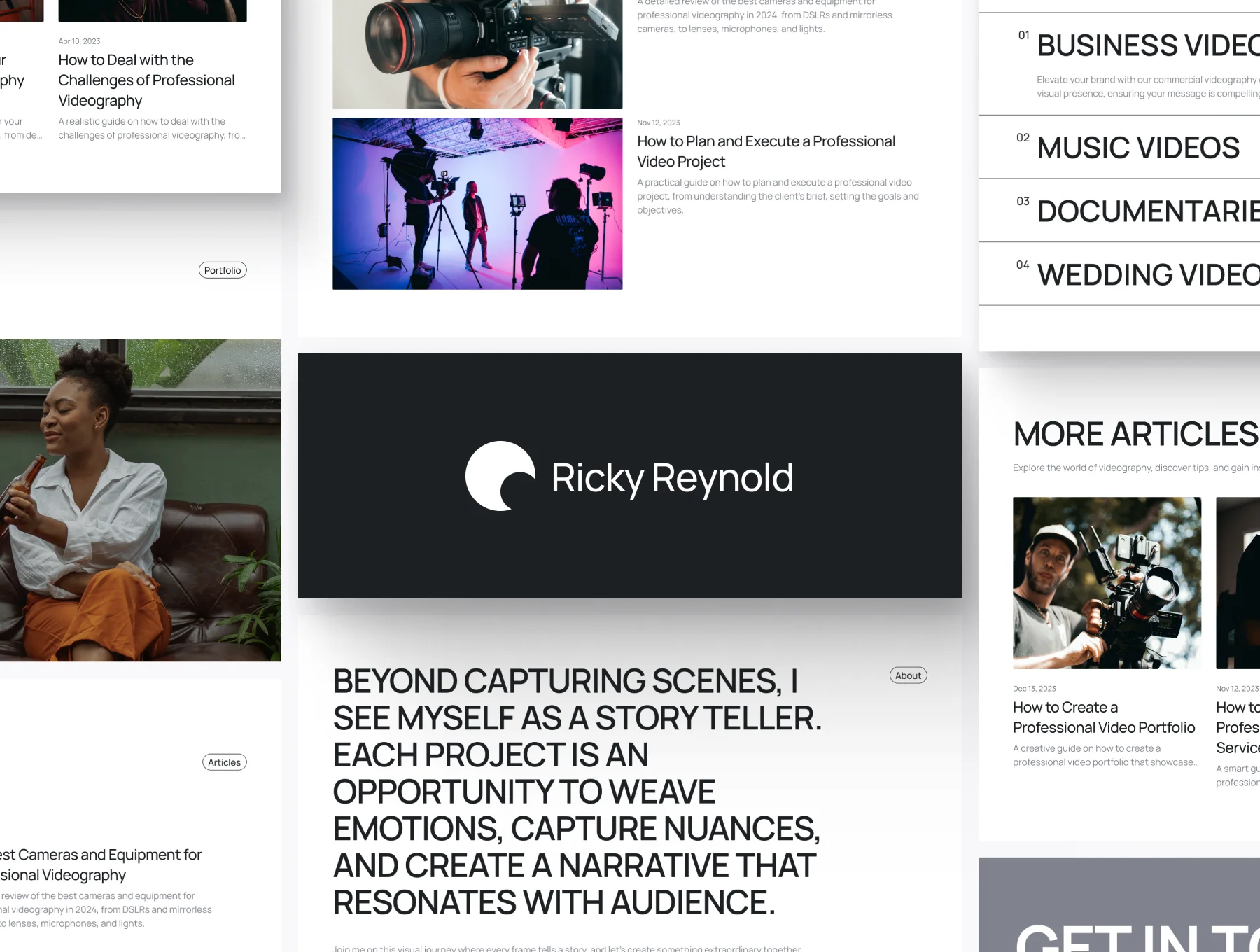 Ricky Reynold - Videographer Portfolio Website Template 7