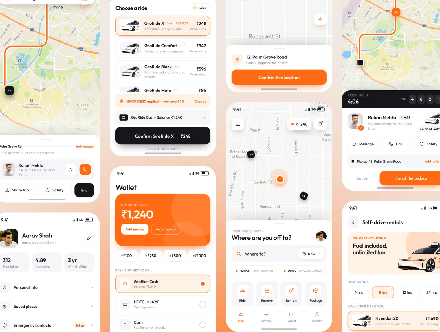 Ride Share Mobile App UI Kit 2
