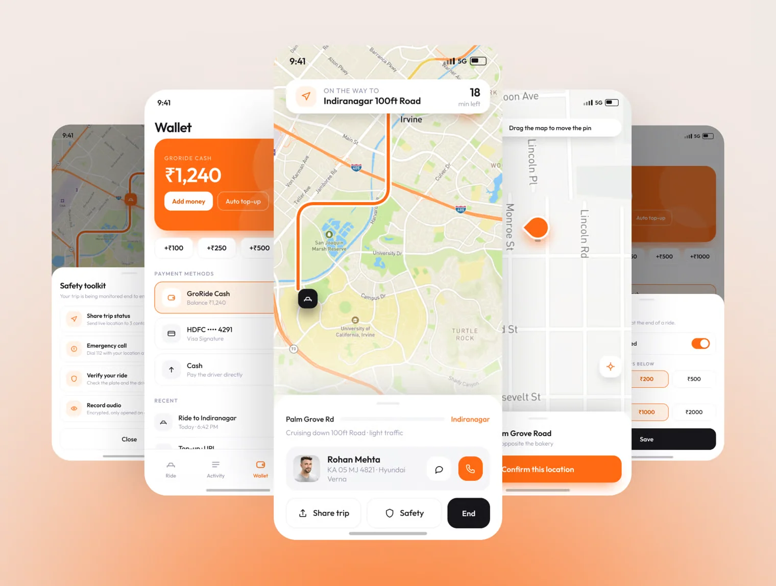 Ride Share Mobile App UI Kit 3