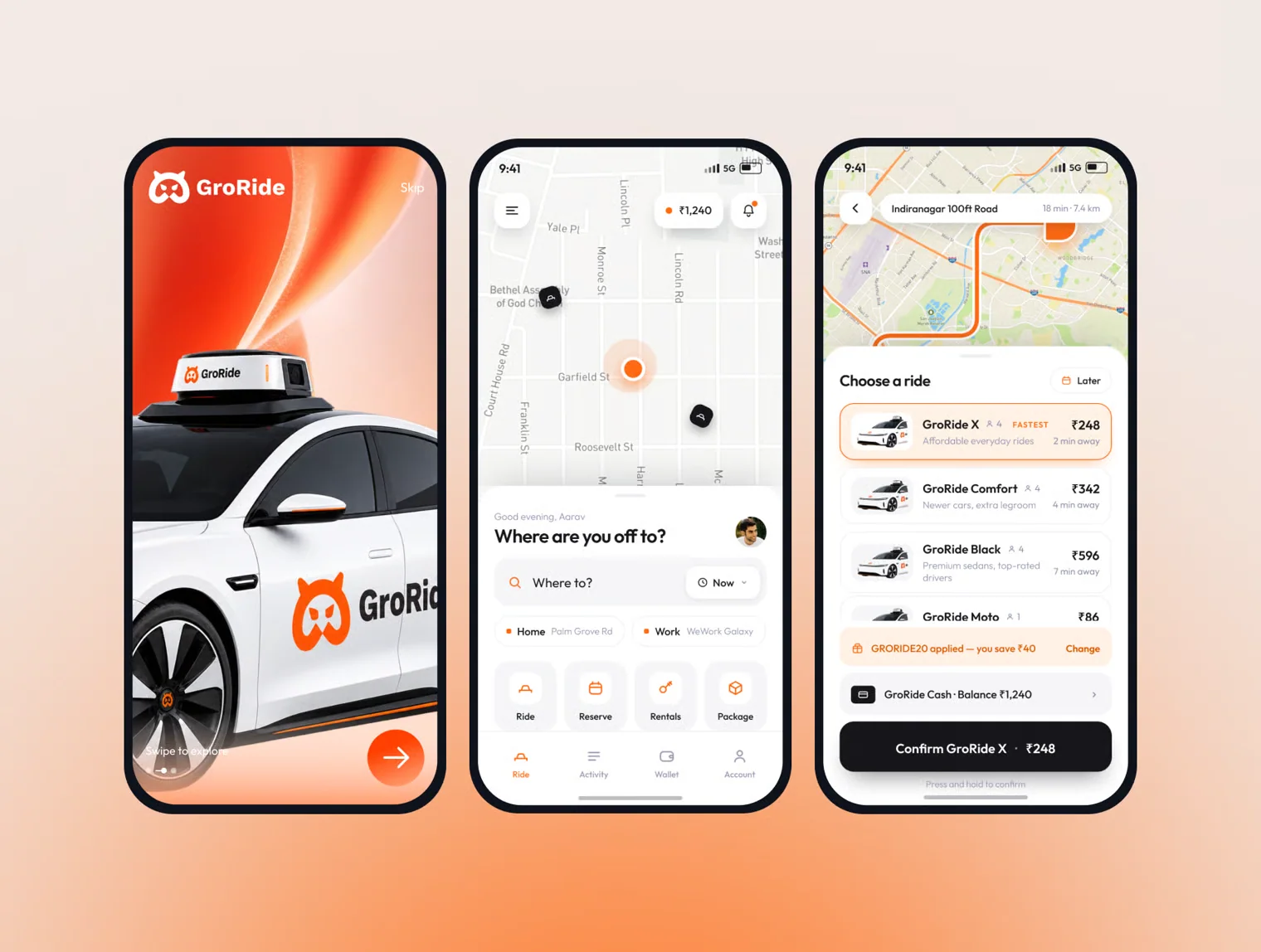 Ride Share Mobile App UI Kit 4