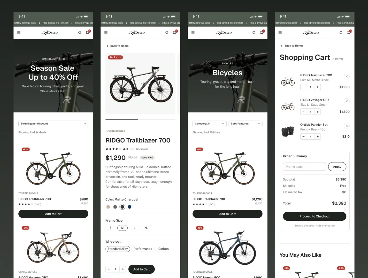 Ridgo - Bicycle E-commerce Design 3