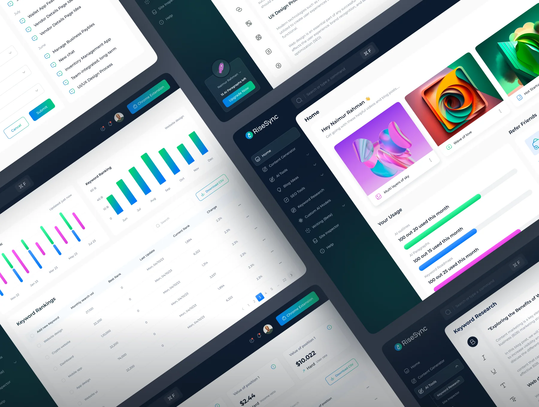 RISESYNC - Ai Writing Tool Dashboard UI Kit 3