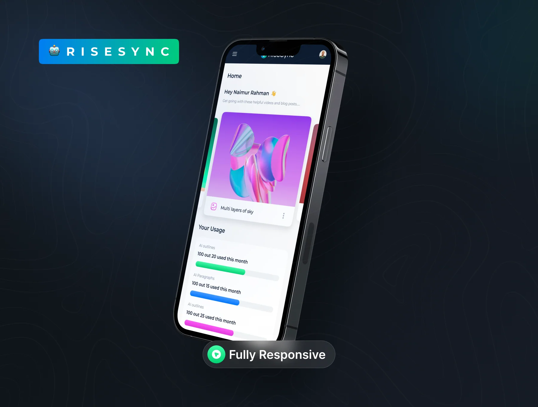 RISESYNC - Ai Writing Tool Dashboard UI Kit 6