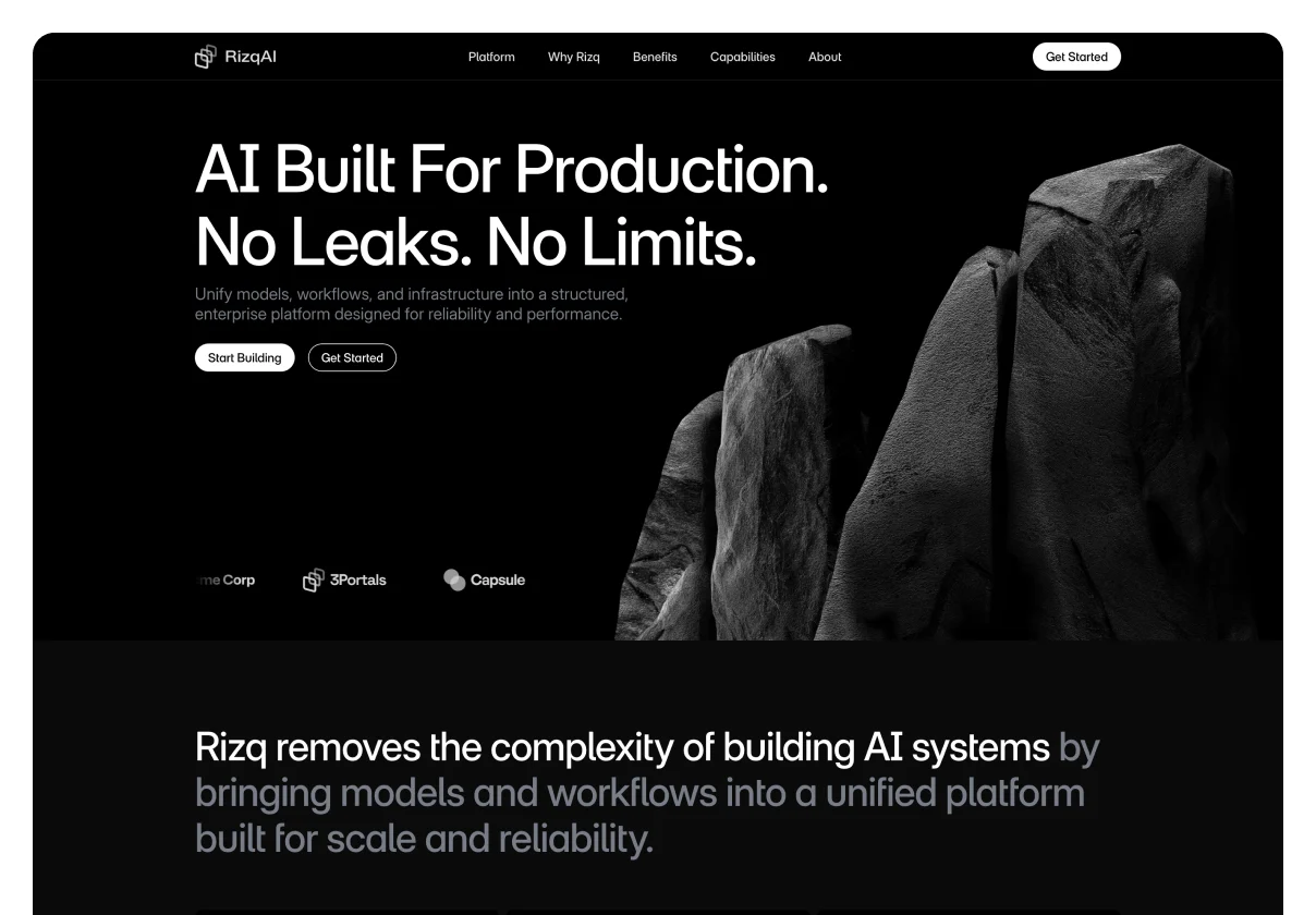 Rizq - Premium AI & SaaS Website