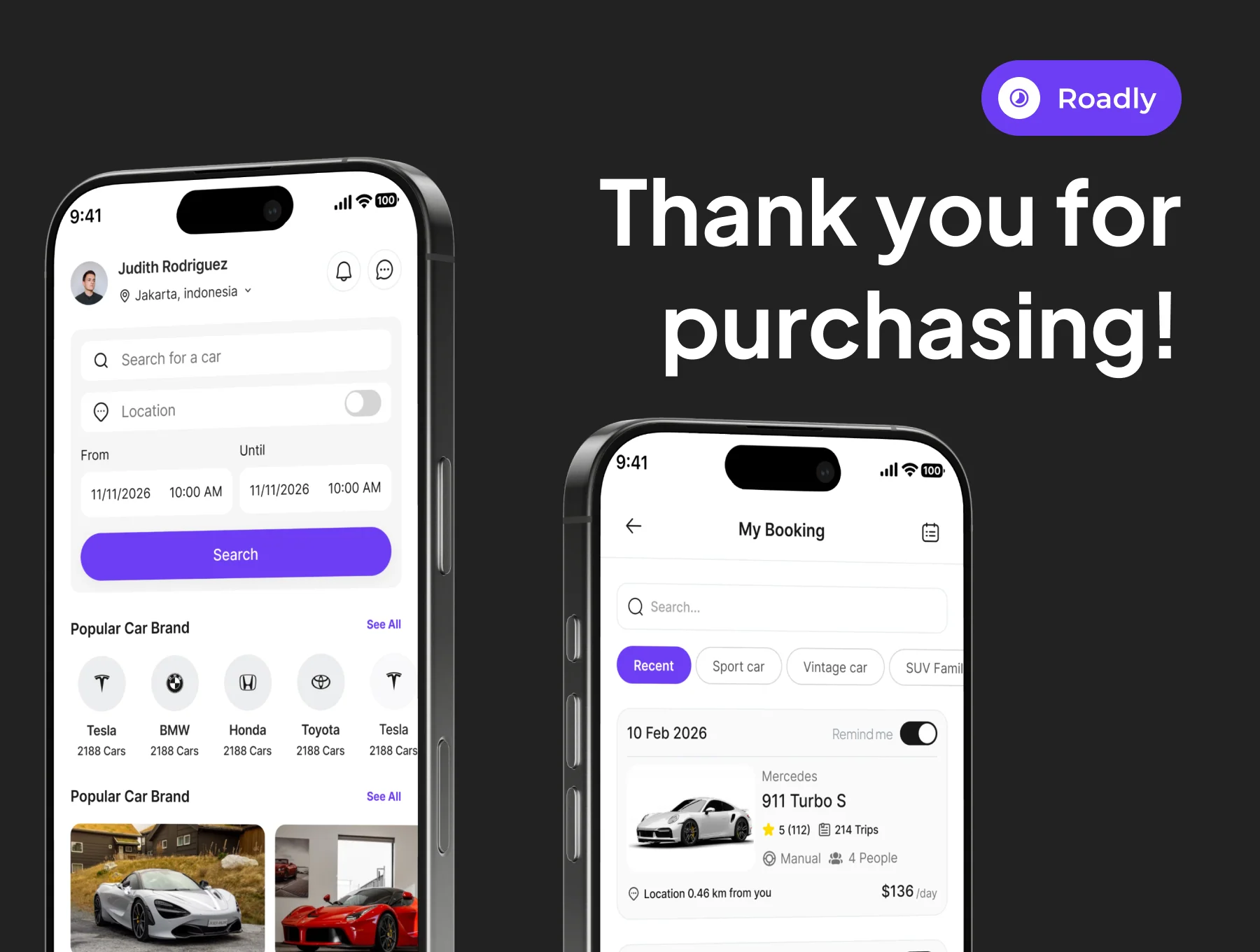 Roadly - Car Rental App IOS UI Kits 6