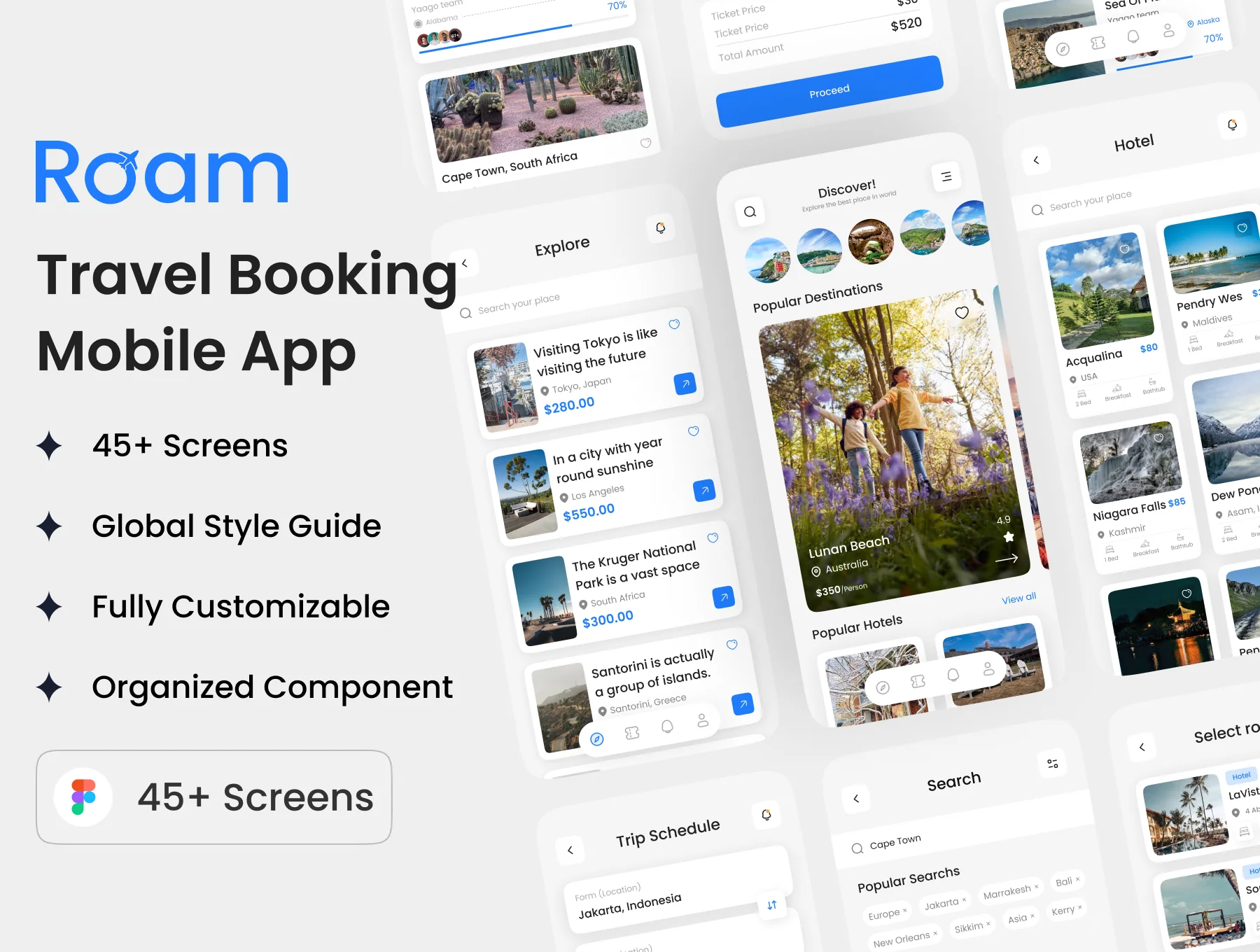 Roam - Travel App UI Kit