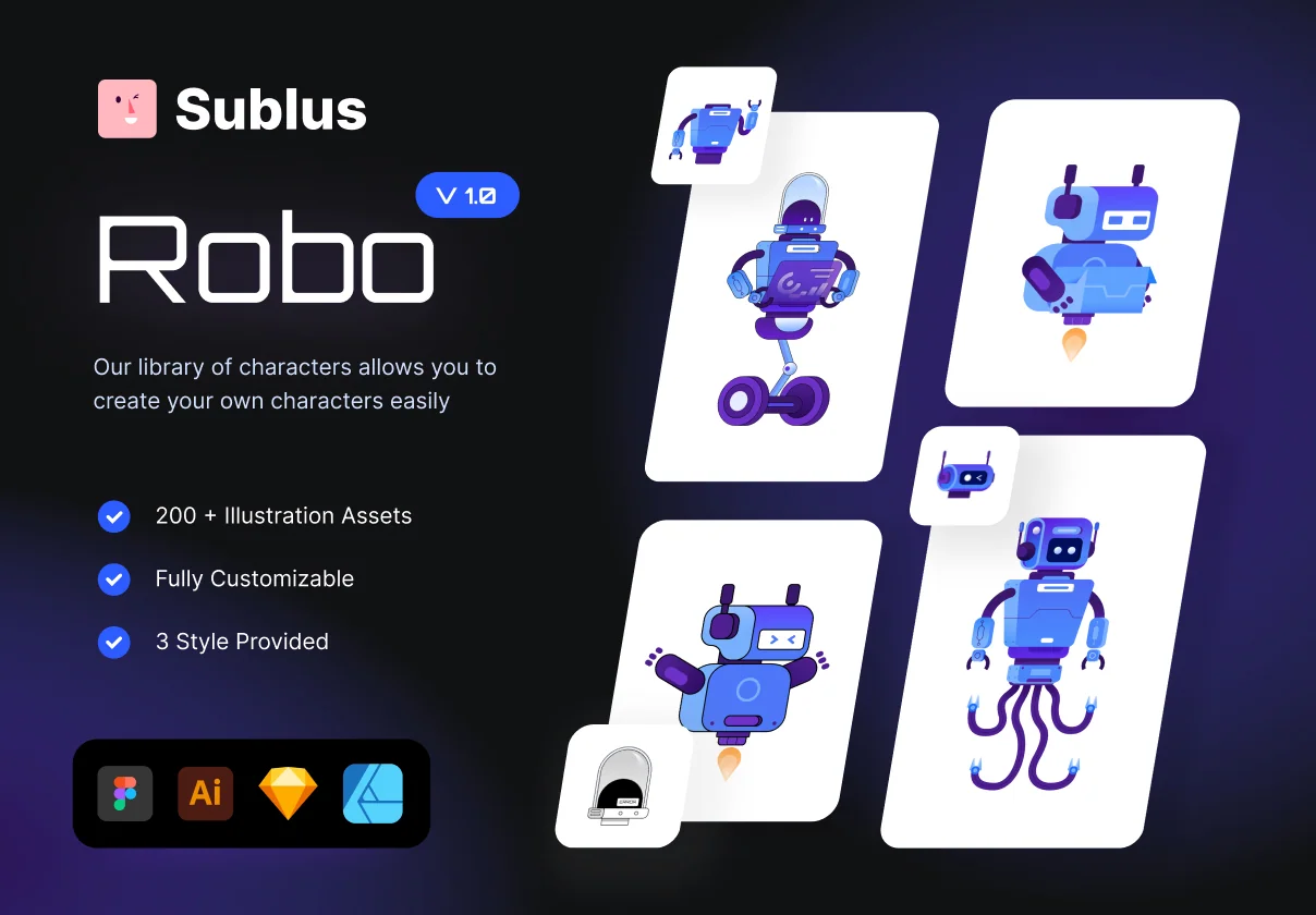 🤖 ROBO - Futuristic Illustration Library