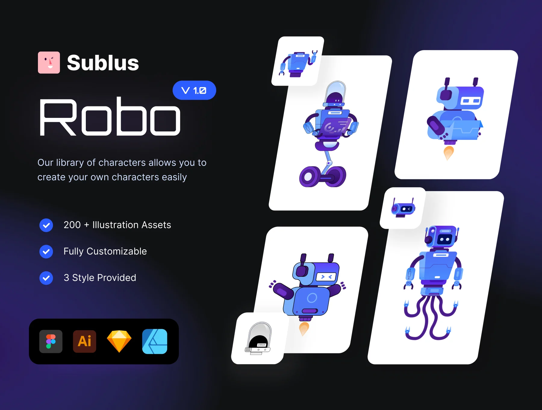 🤖 ROBO - Futuristic Illustration Library