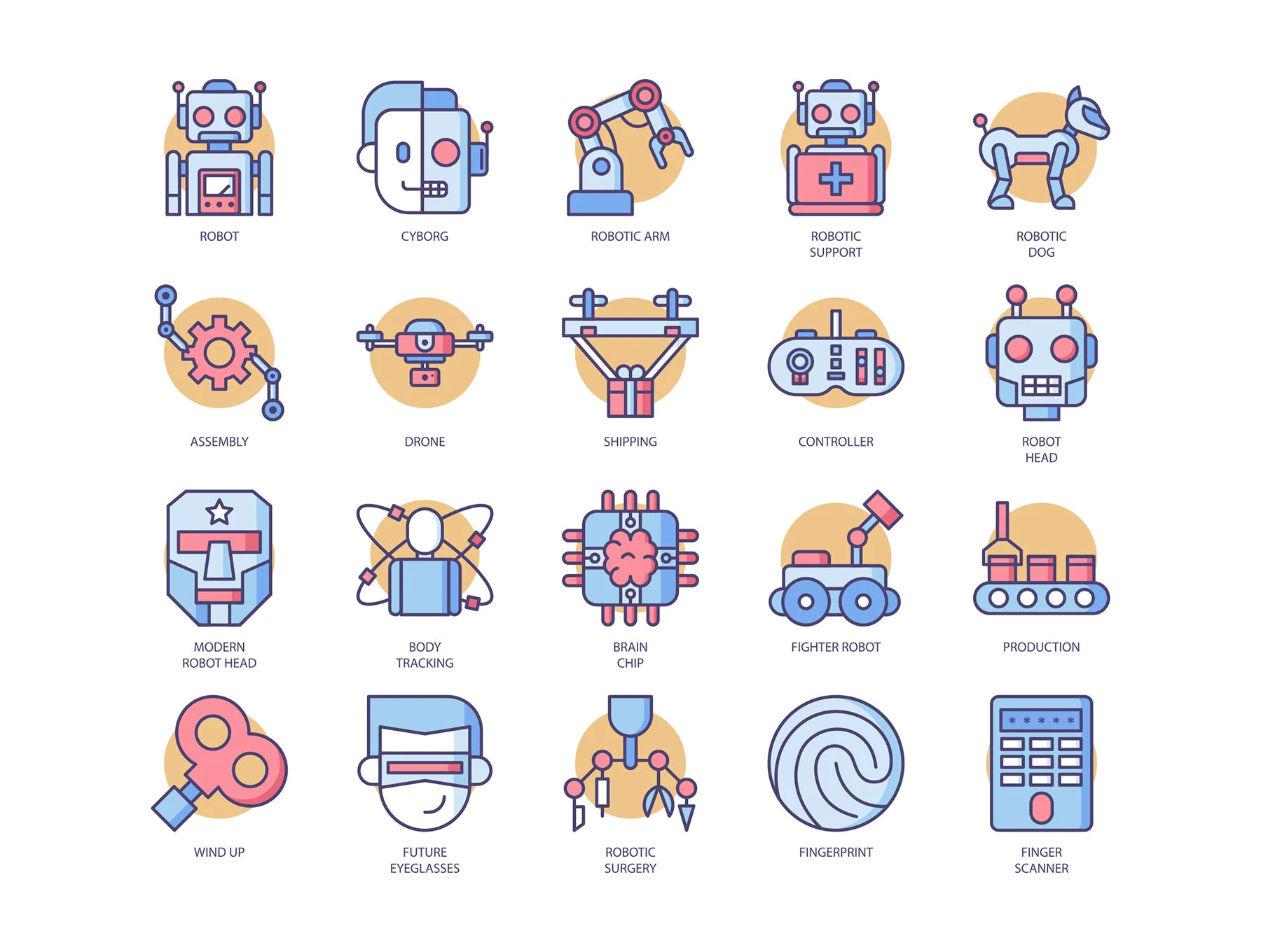 71 Robotic Icons | Butterscotch Series 3